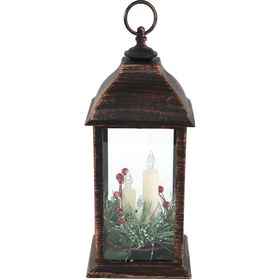 Lanterna com LED 32,5cm Castanha Kasa