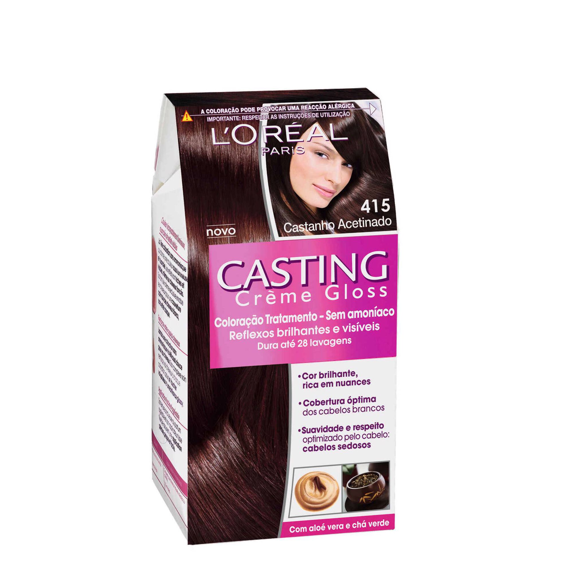 Coloração Tom sobre Tom Casting Creme Gloss Castanho Acetinado 415 Coloração Tom sobre Tom Casting Creme Gloss Castanho Acetinado 415