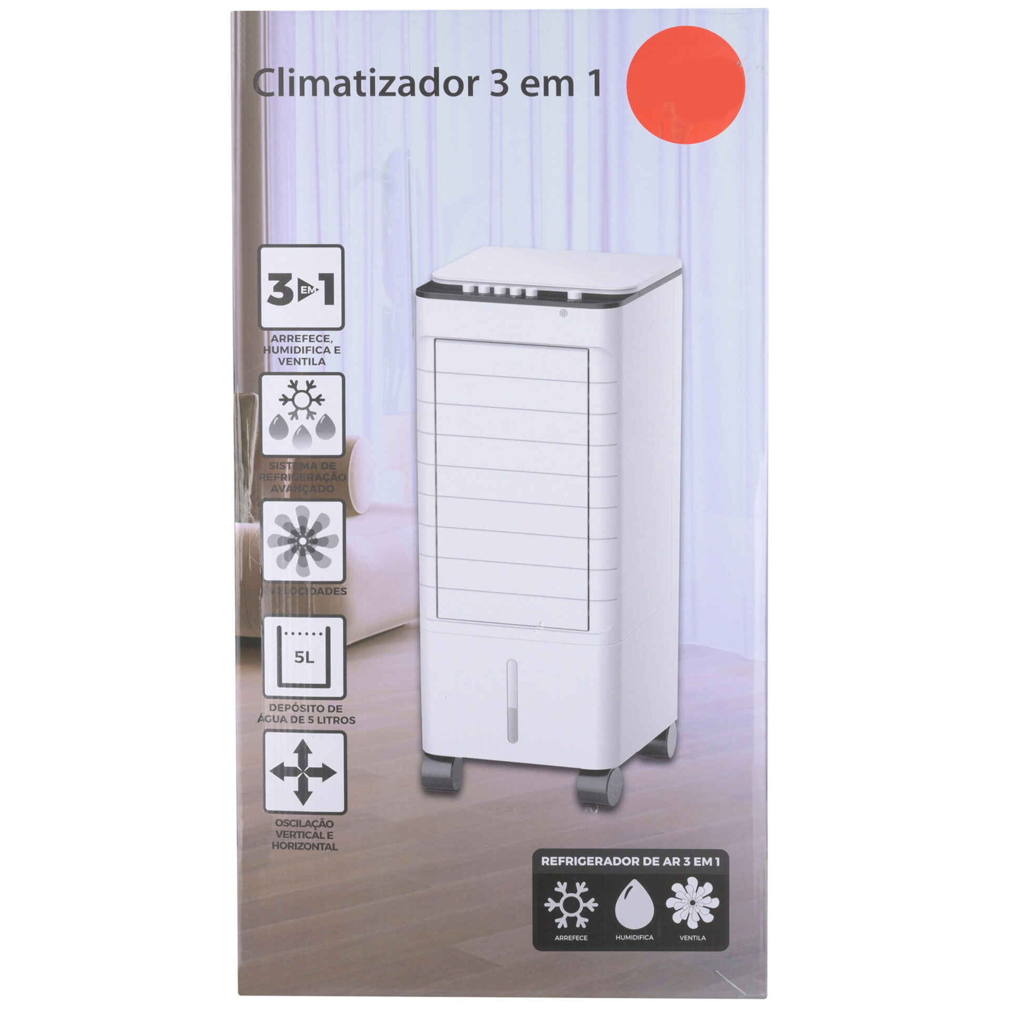 Climatizador 3 em 1 5L 80W Bazar&atilde;o
