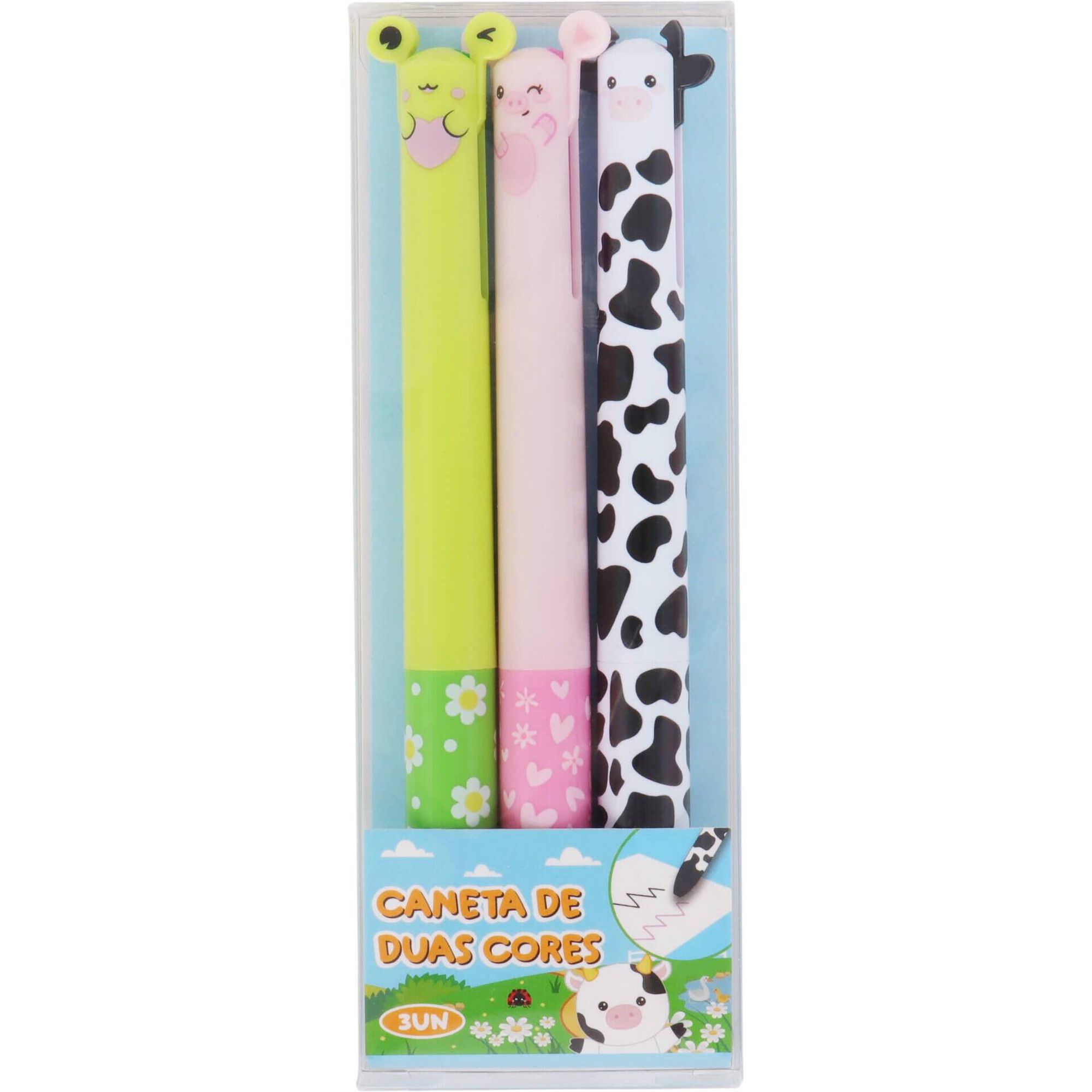 Canetas Apag&aacute;veis de 2 Cores (v&aacute;rios modelos)