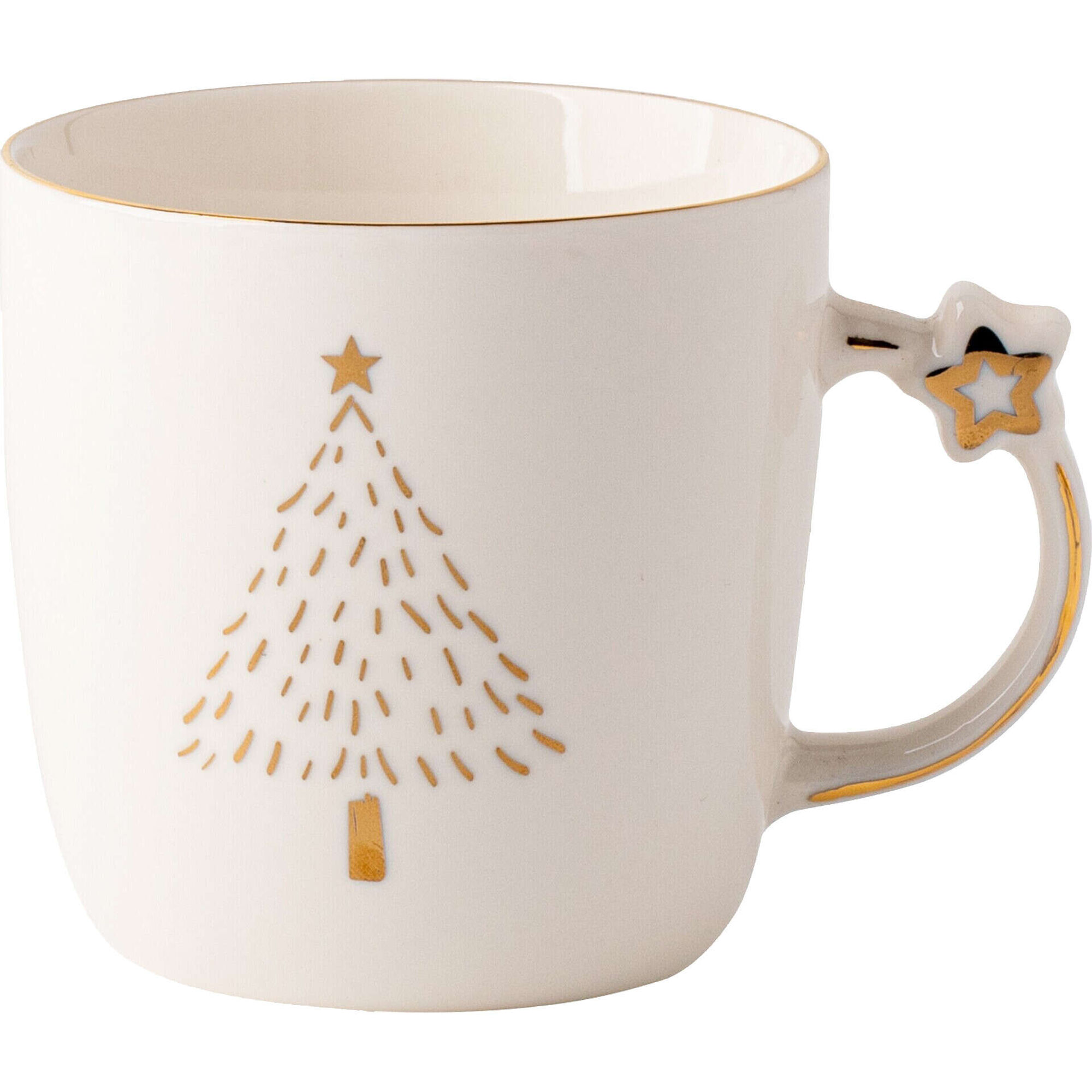 Caneca com Estrela Dourada 360ml Árvore Picotada