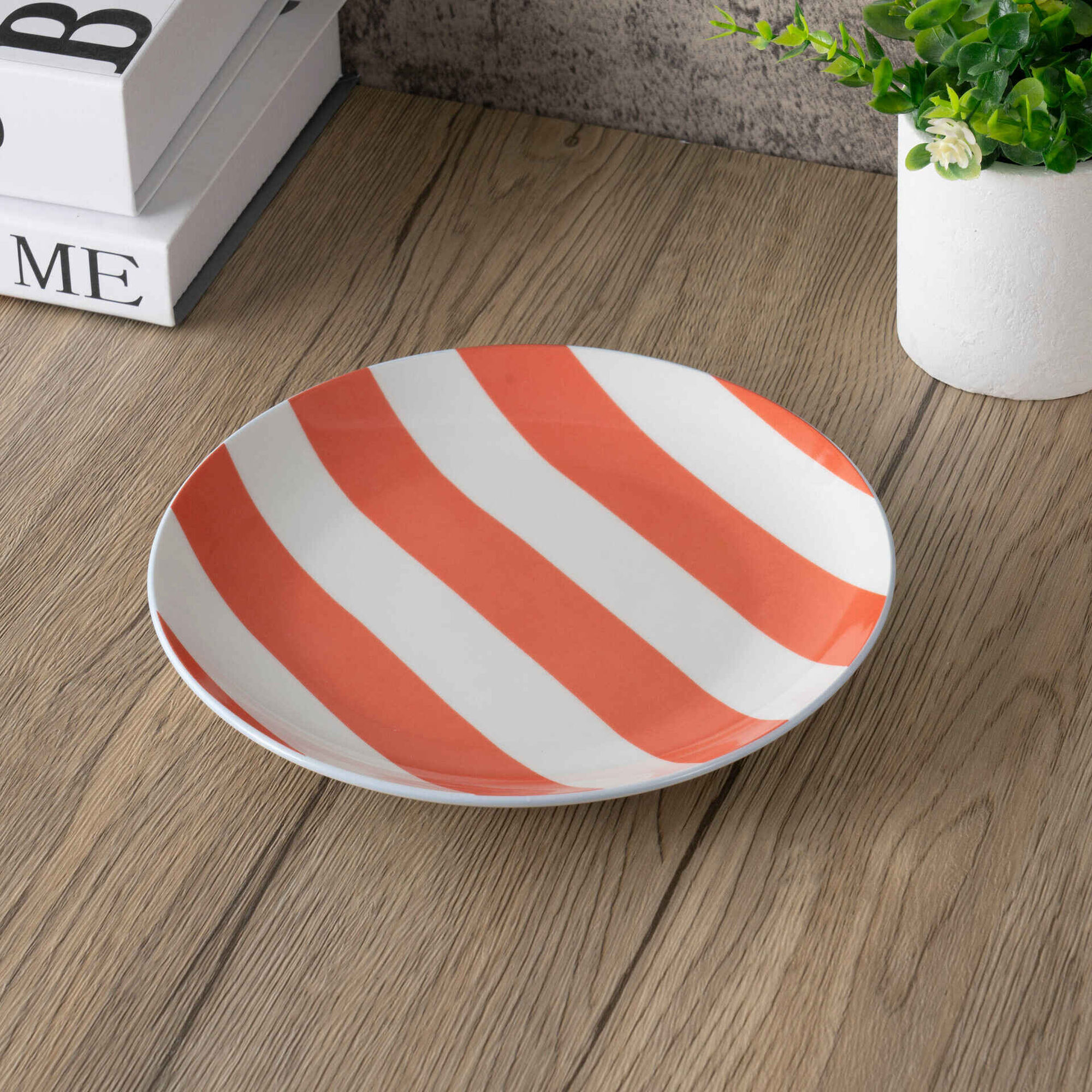 Prato 20,5cm Riscas Laranja Kasa