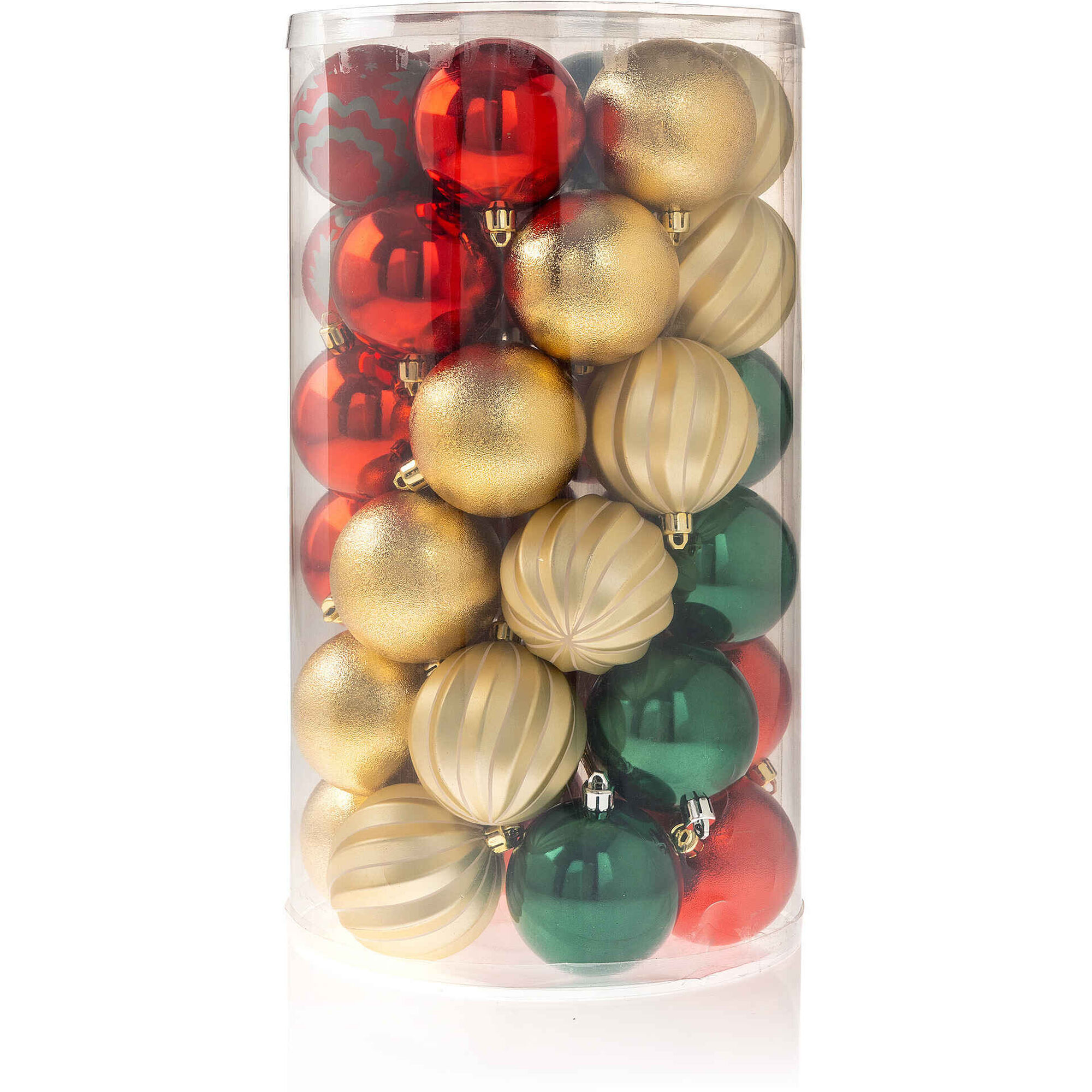 Conjunto 41 Bolas Douradas, Verdes e Vermelhas Conjunto 41 Bolas Douradas, Verdes e Vermelhas