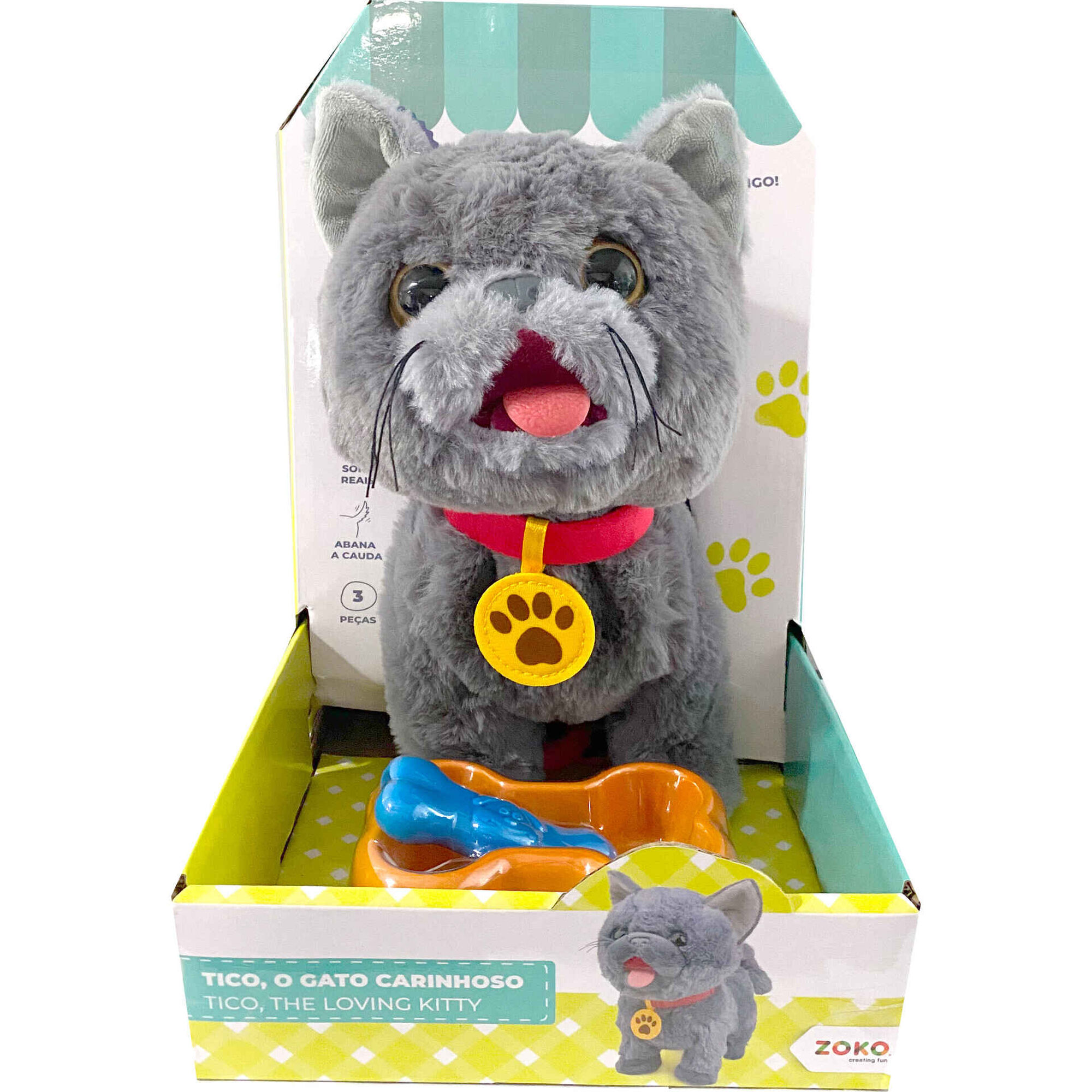 Zoko Faz de Conta - Peluche Gato Carinhoso (v&aacute;rios modelos)