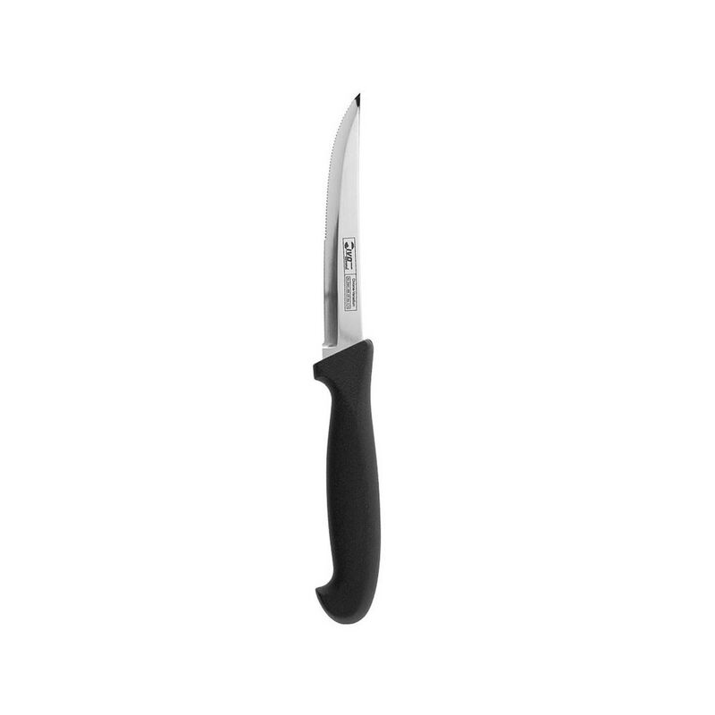 Faca Serrilha 12cm Cabo Plástico Preto Essencial Kasa