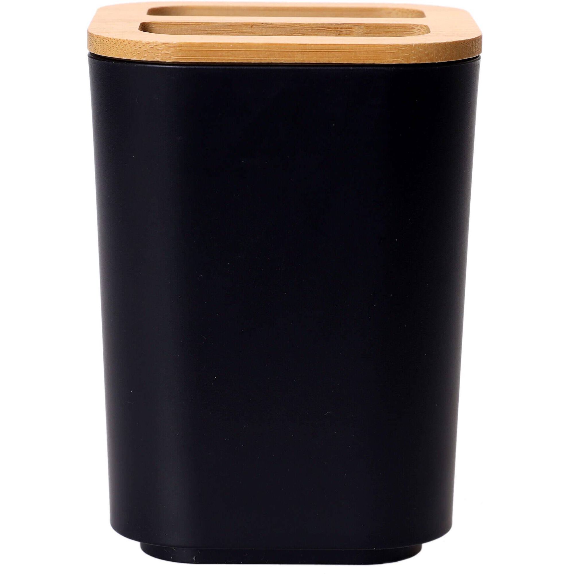 Porta Escovas Bambu Preto Kasa