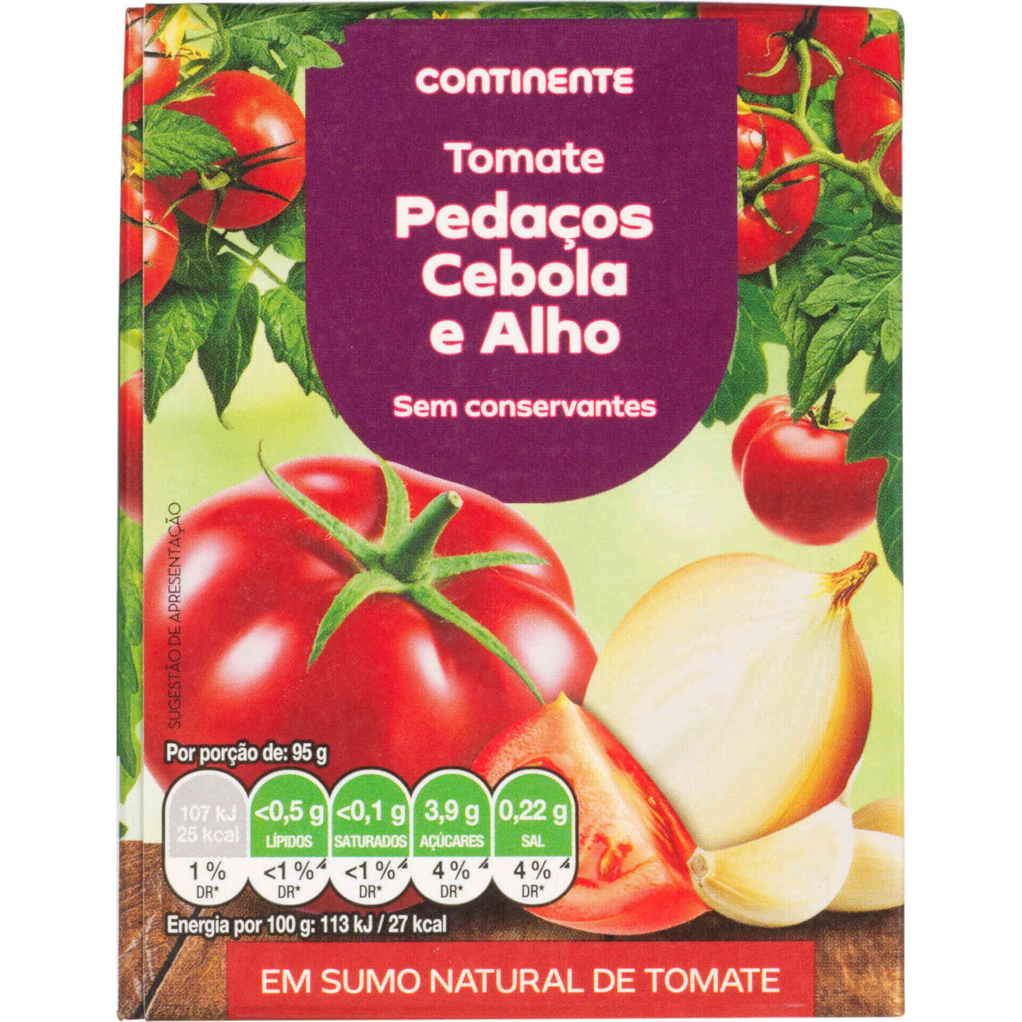 Tomate em Peda&ccedil;os com Cebola e Alho Continente