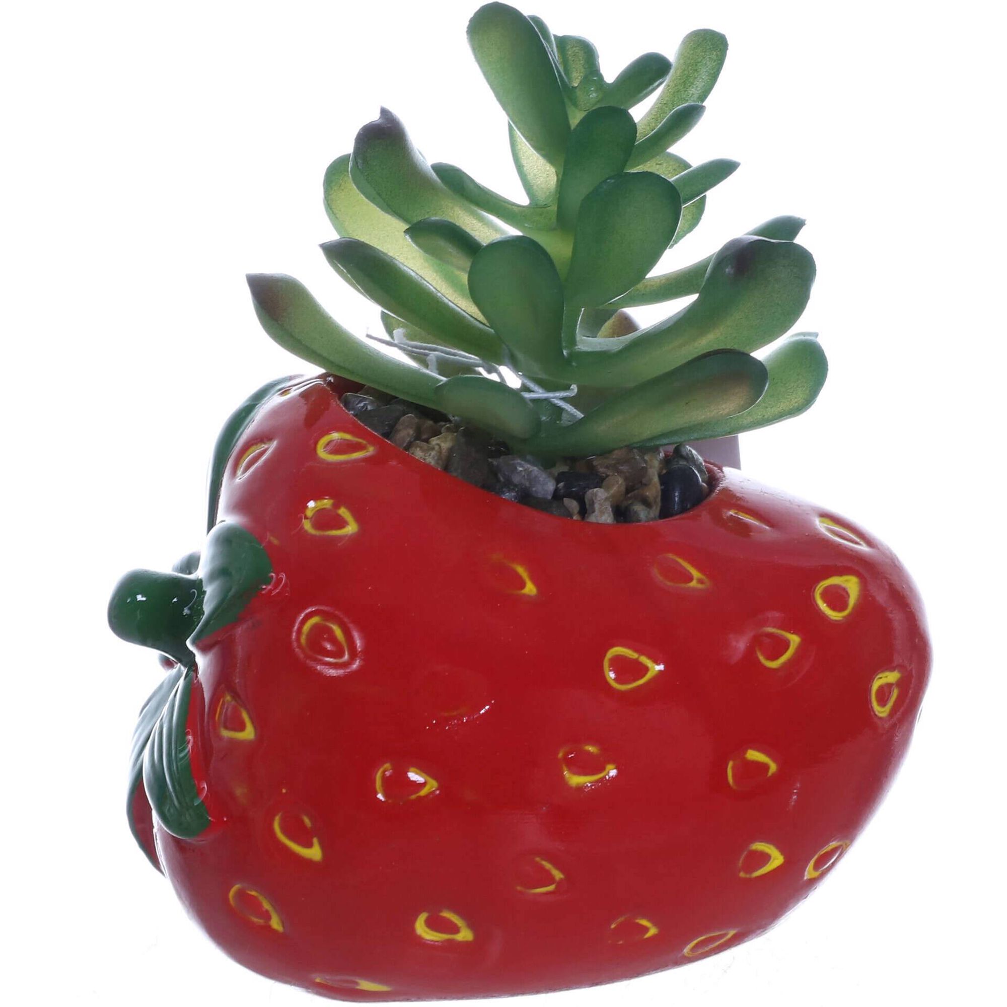 Planta Artificial Suculenta Vaso Morango Kasa