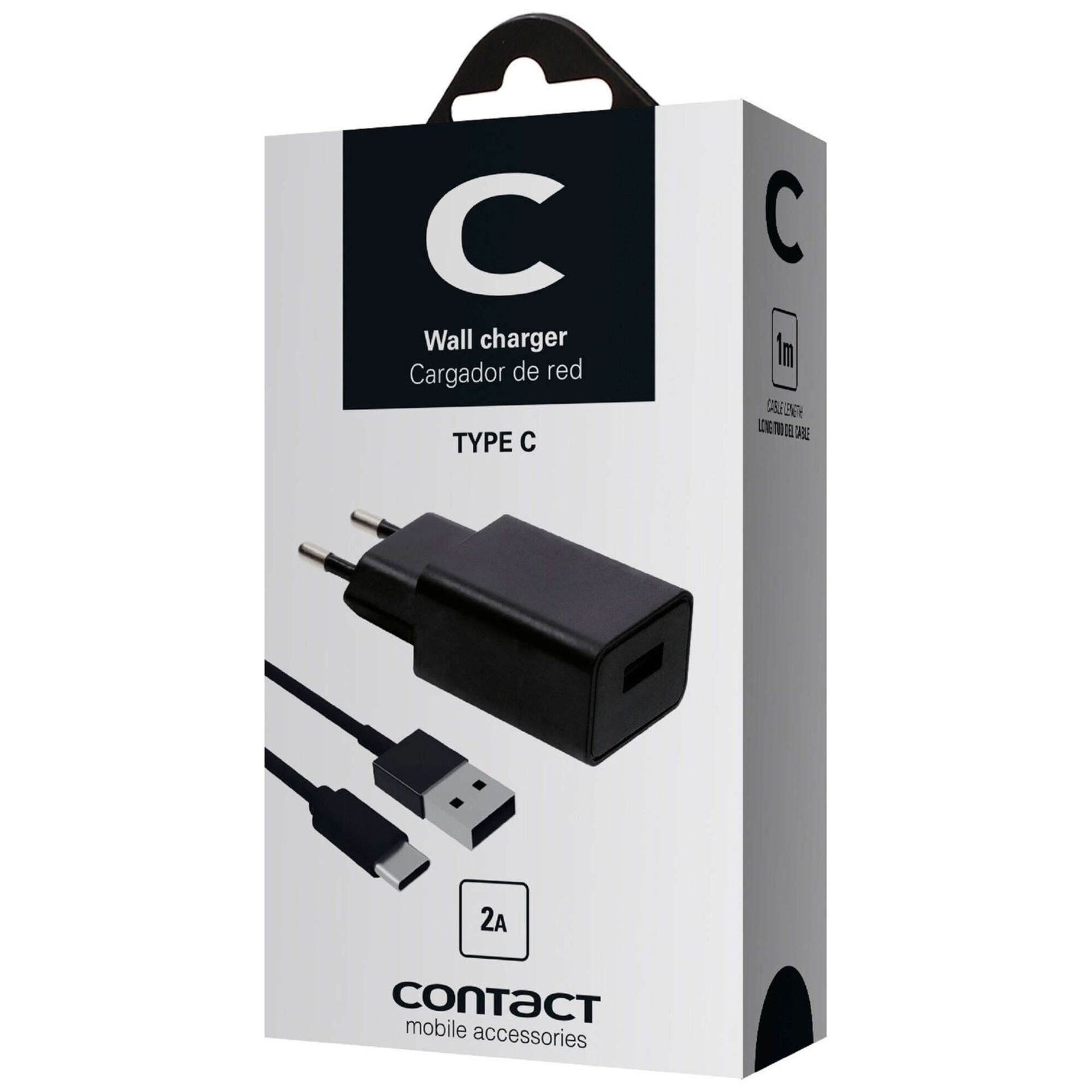Carregador USB + Cabo Type C Branco - emb. 1 un - Ksix