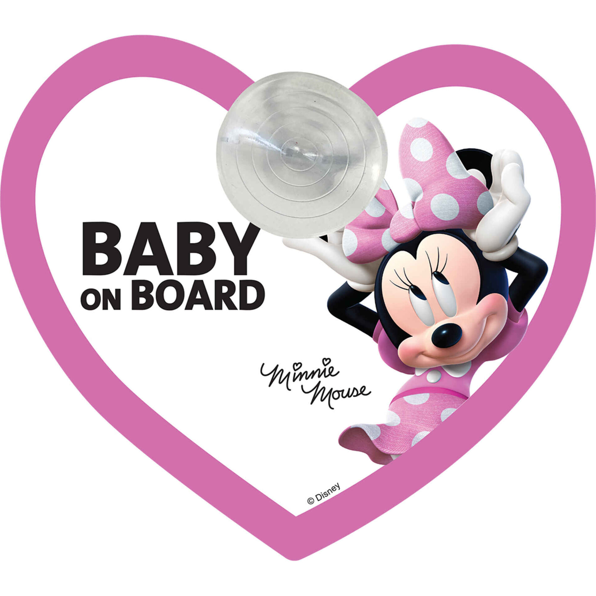 Sinal Baby on Board com Ventosa para Janela Auto Minnie