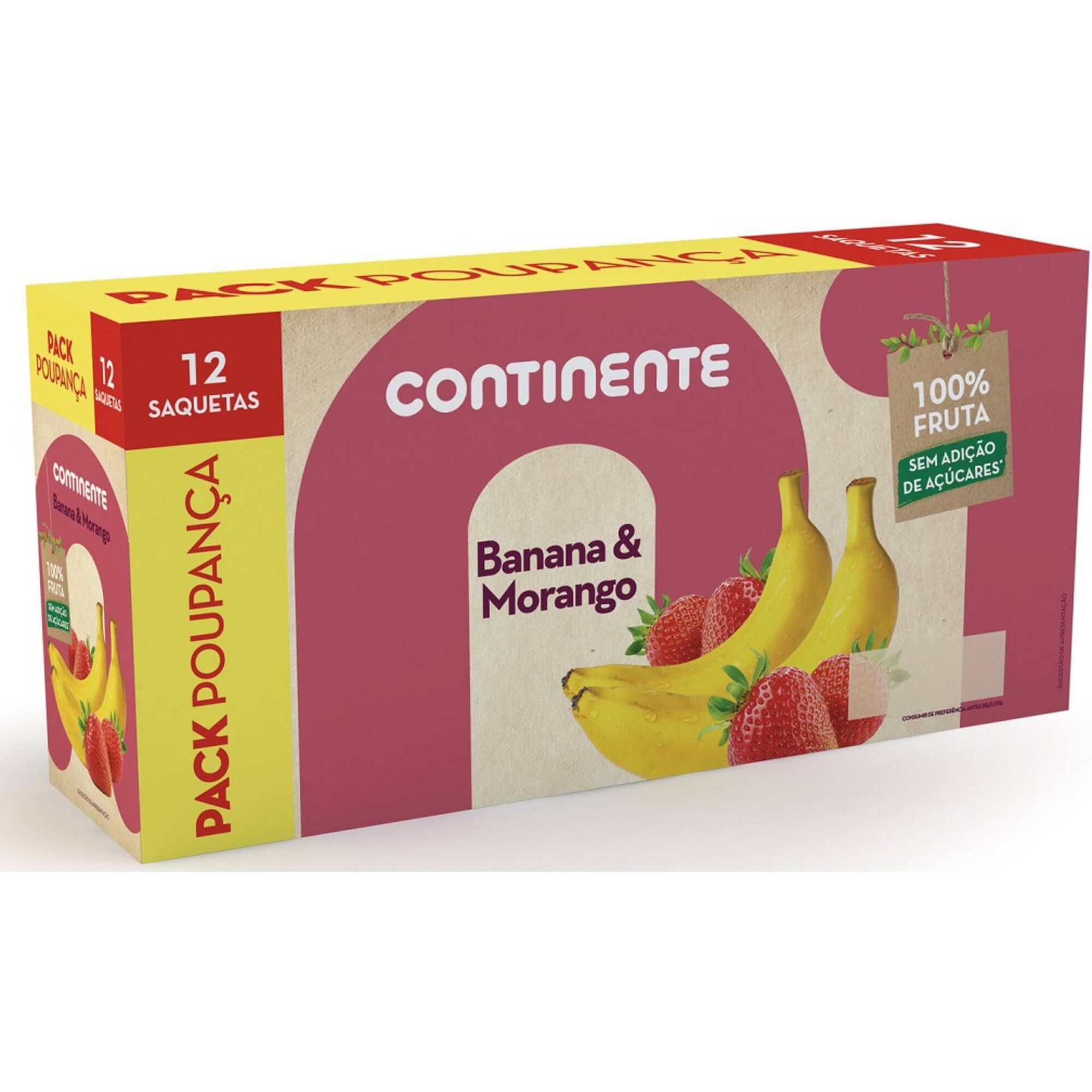 Pack  Saquetas de Banana e Morango +8M Continente