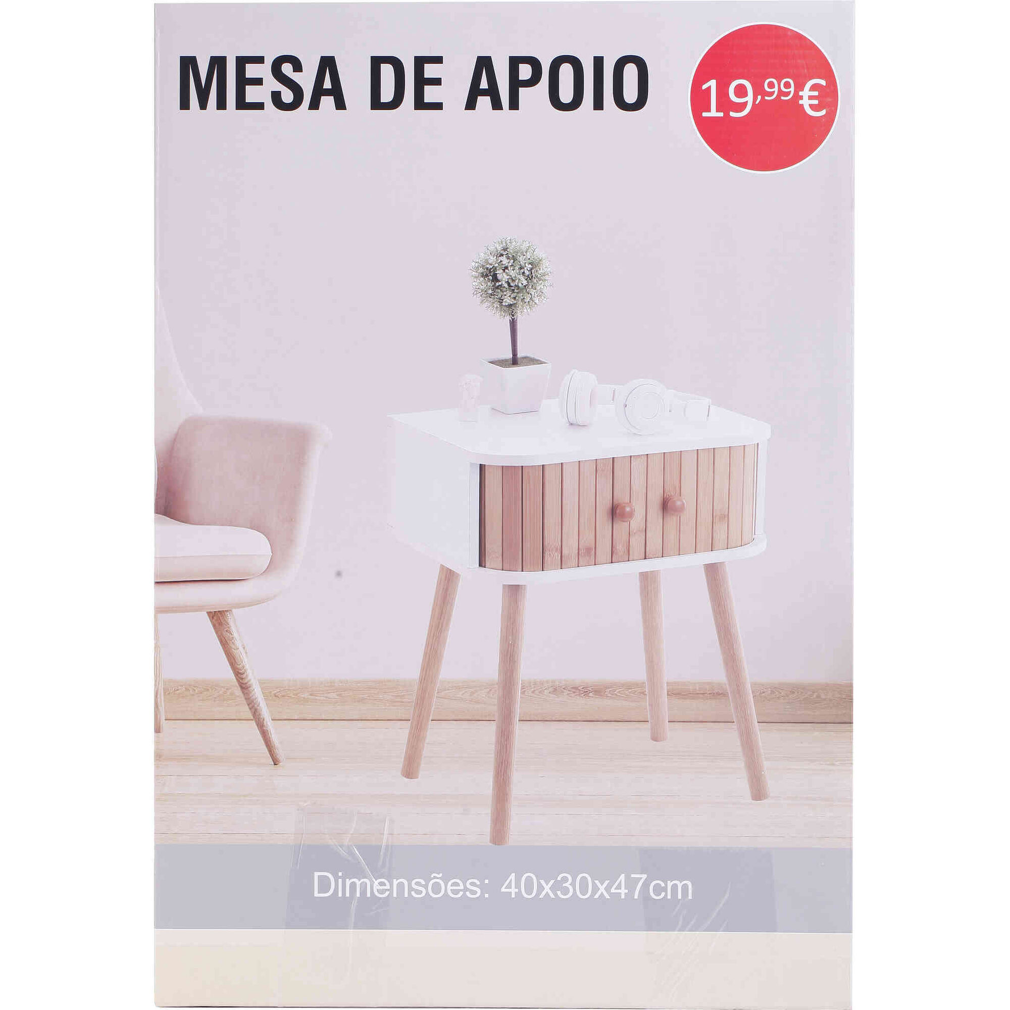 Mesa de Apoio com Gaveta 30x40x47cm Bazar&atilde;o
