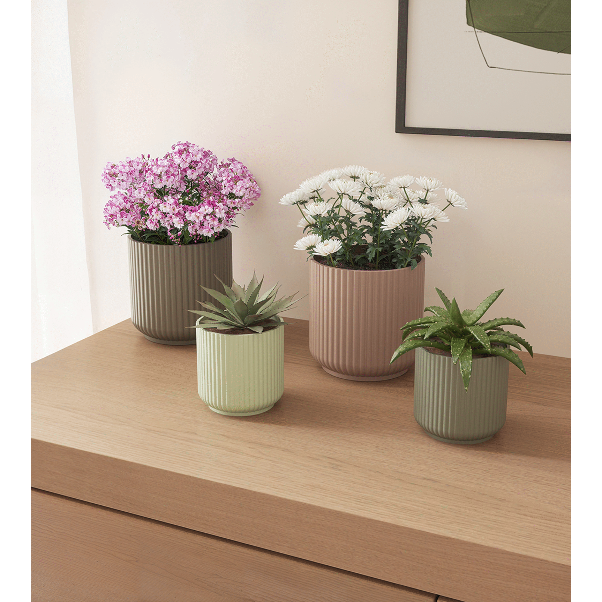 Vaso Redondo Faian&ccedil;a 21cm Branco Artevasi