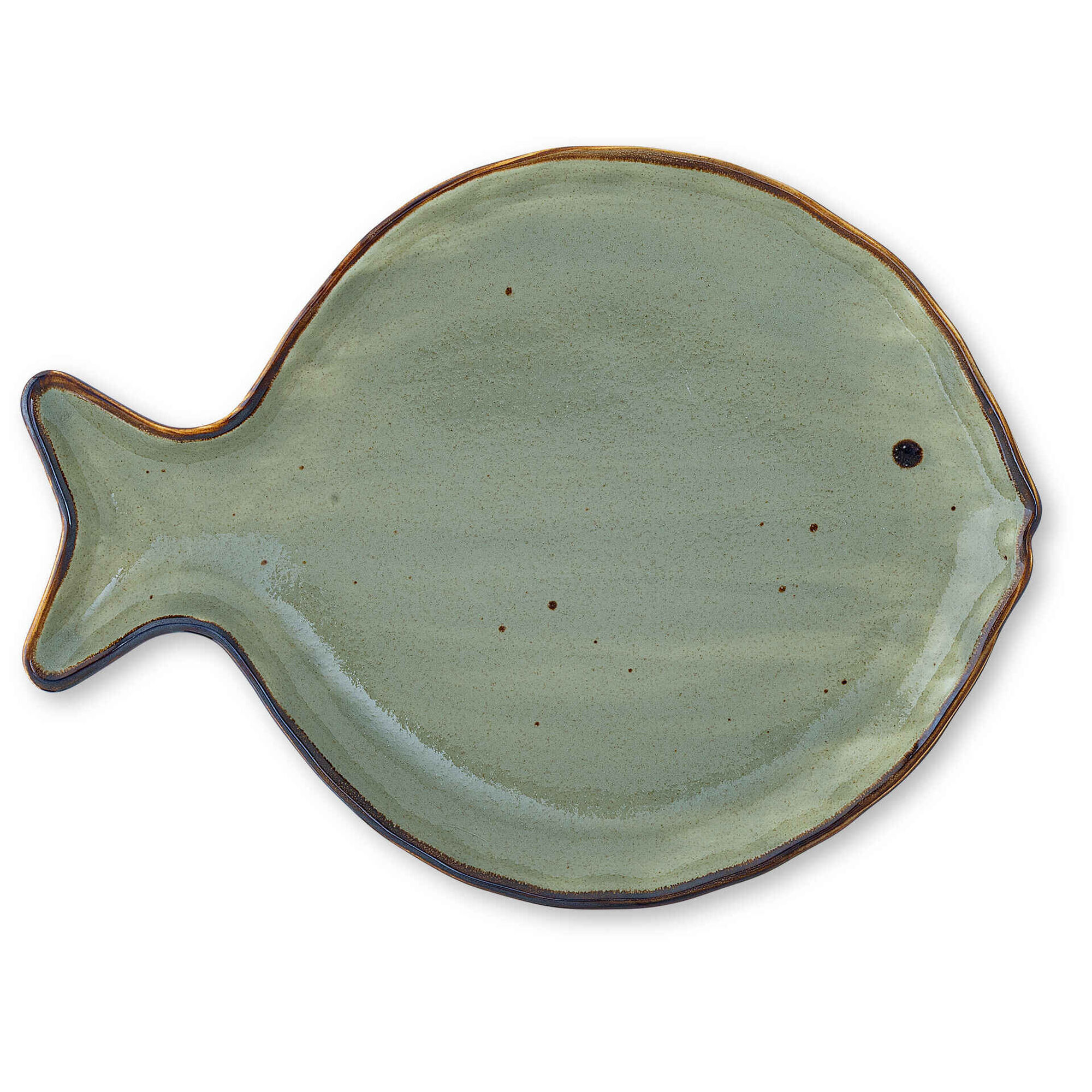 Prato Redondo 25cm Peixe Verde Kasa