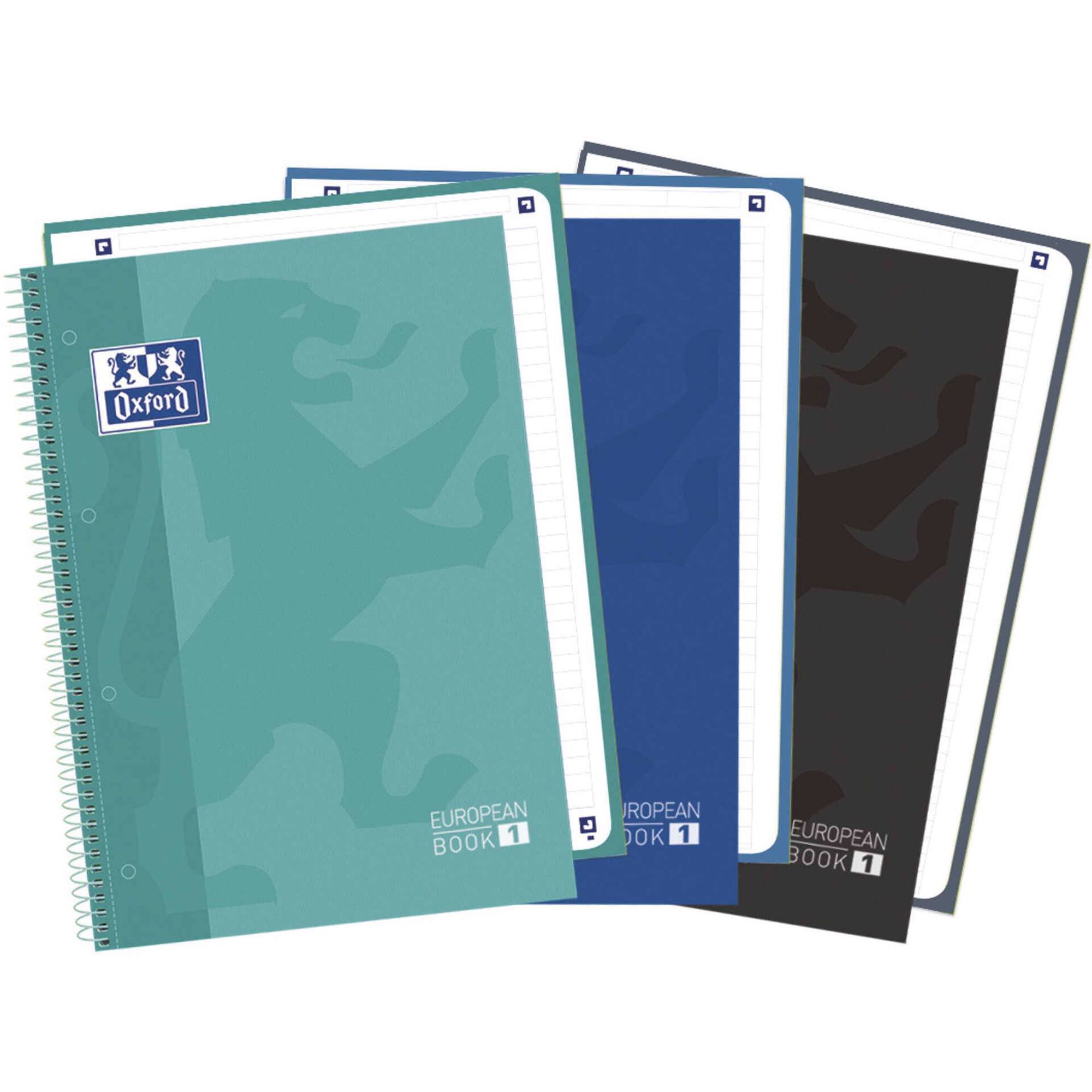 Conjunto 3 Cadernos Espiral A4 Pautado Europeanbook Oxford