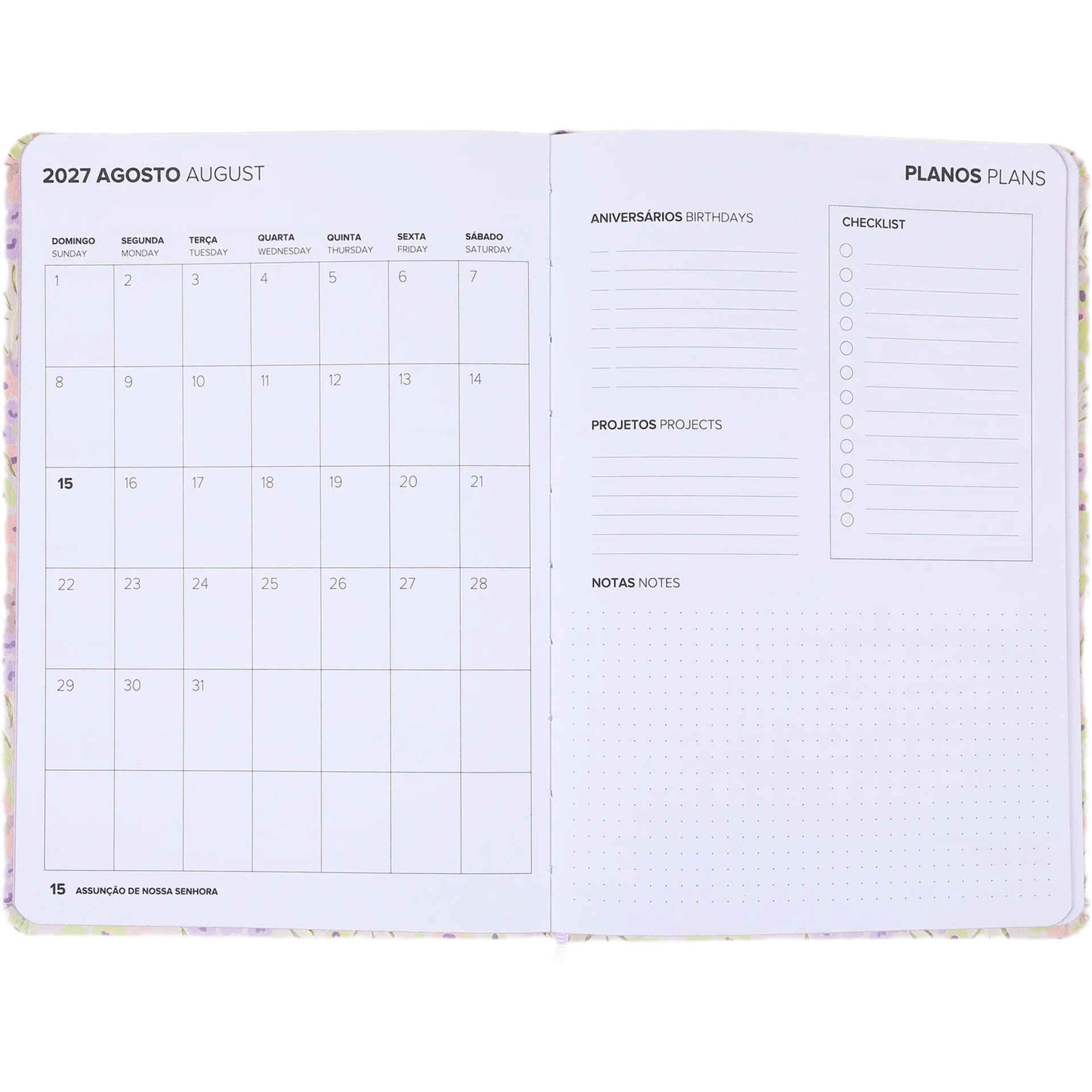 Agenda Semanal 2027 A5 Mini Flowers (v&aacute;rias cores) Note!
