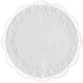 Pratos Bolos 32cm com Naperon Branco