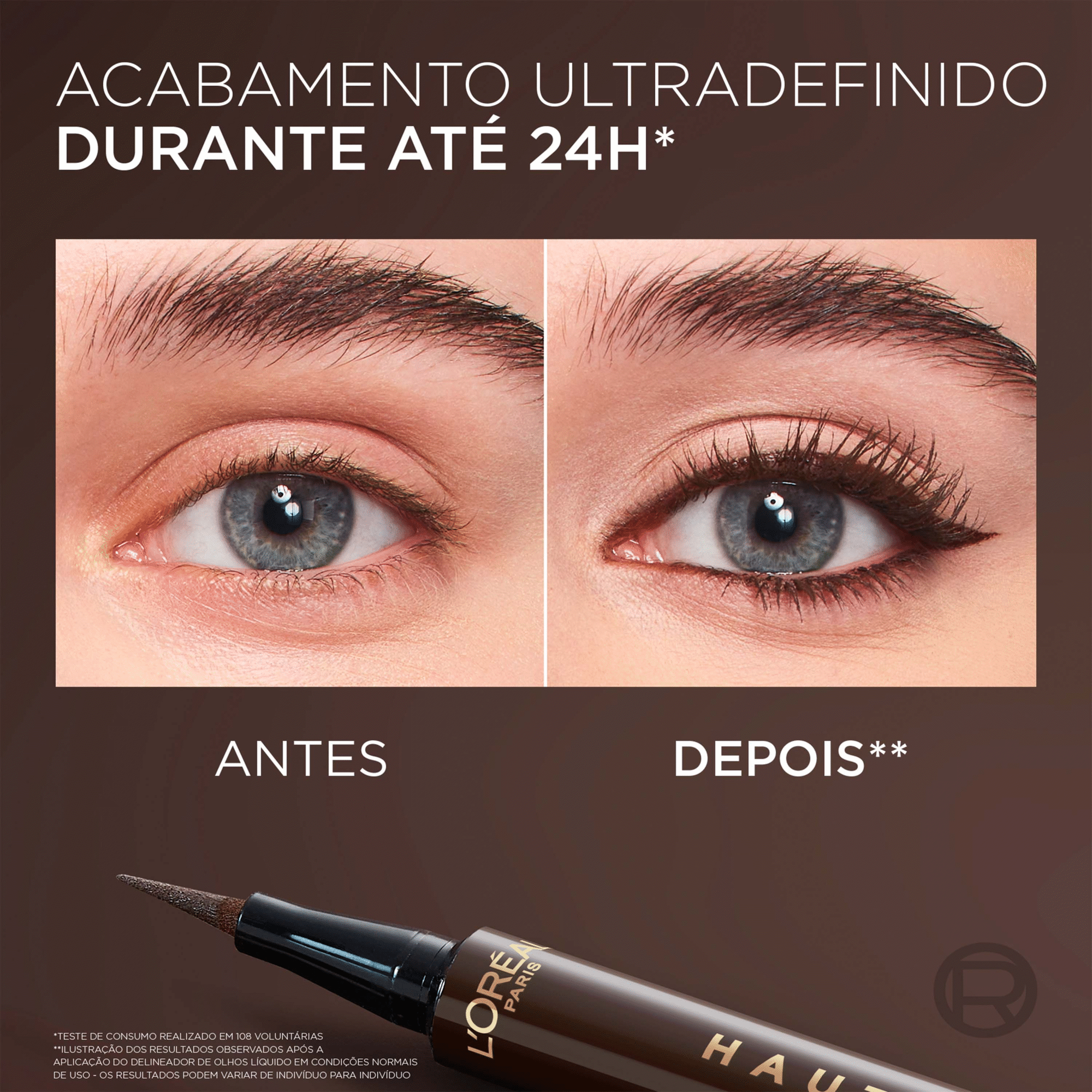 Eyeliner L&iacute;quido Haute Precision Brun Leather L'Or&eacute;al Paris