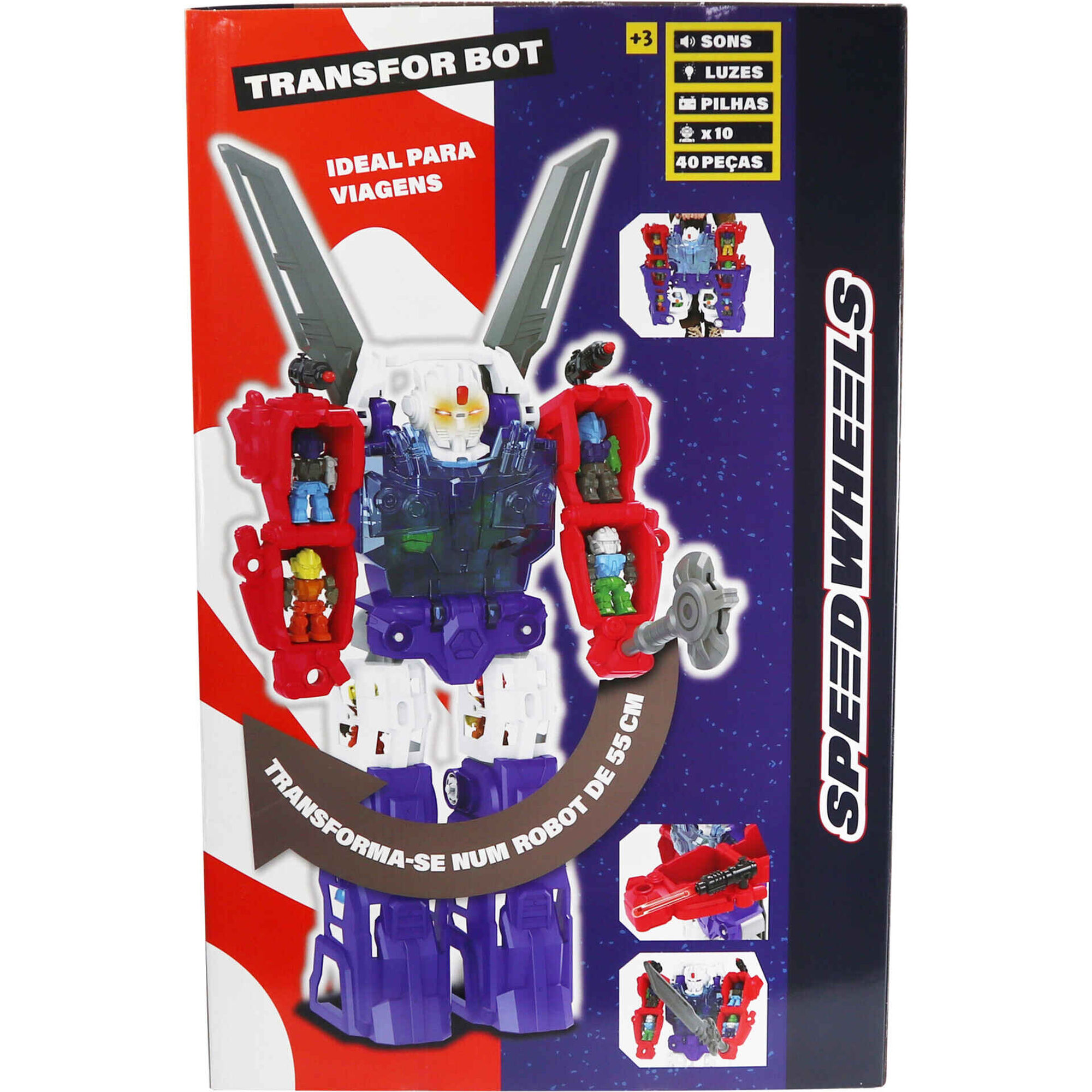 Zoko Speed Wheels - Mala Transformer com 10 Mini Rob&ocirc;s