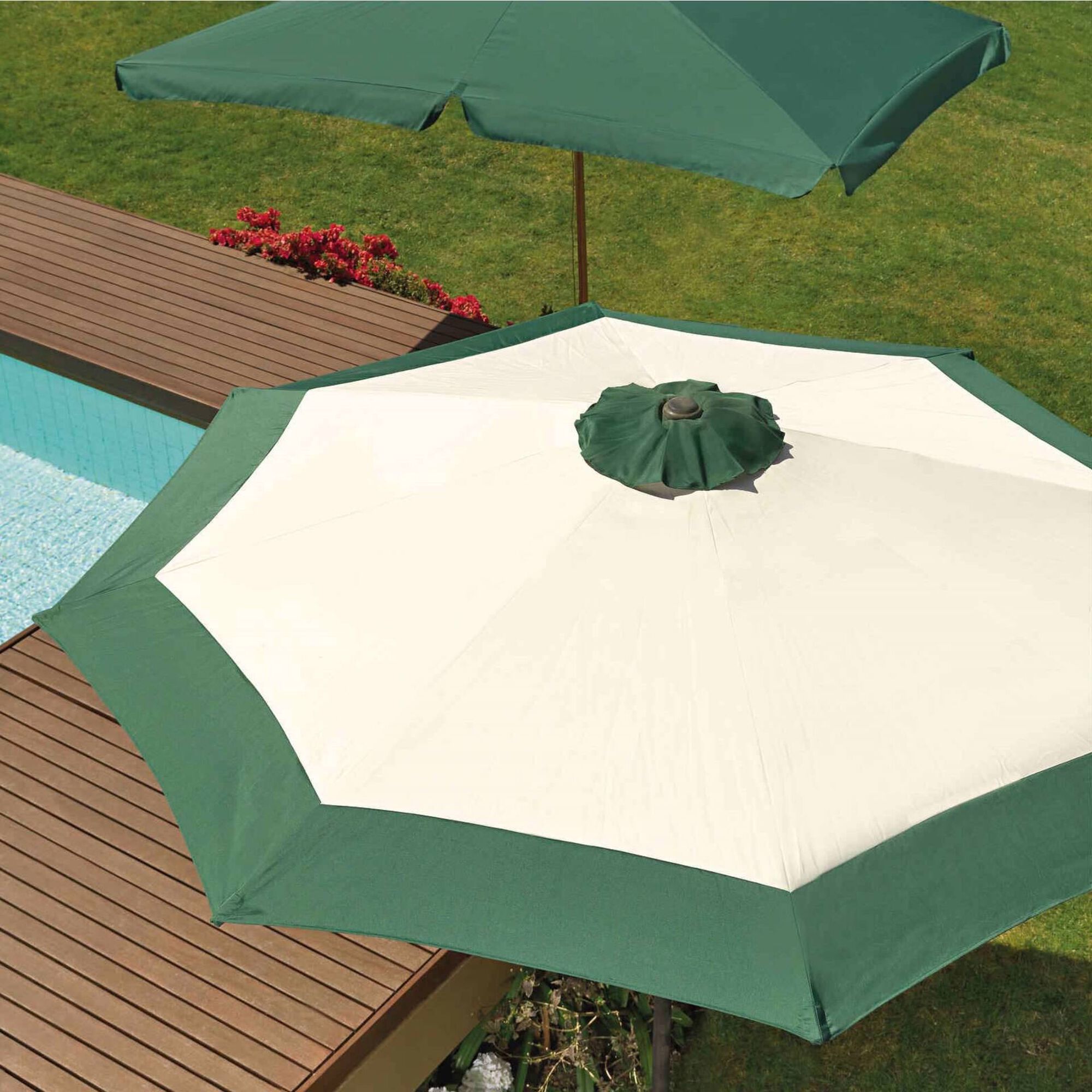 Guarda-Sol de Alum&iacute;nio 3m com Manivela Verde