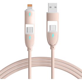 Cabo de Carregamento USB-C Fusion Rosa Bazar&atilde;o