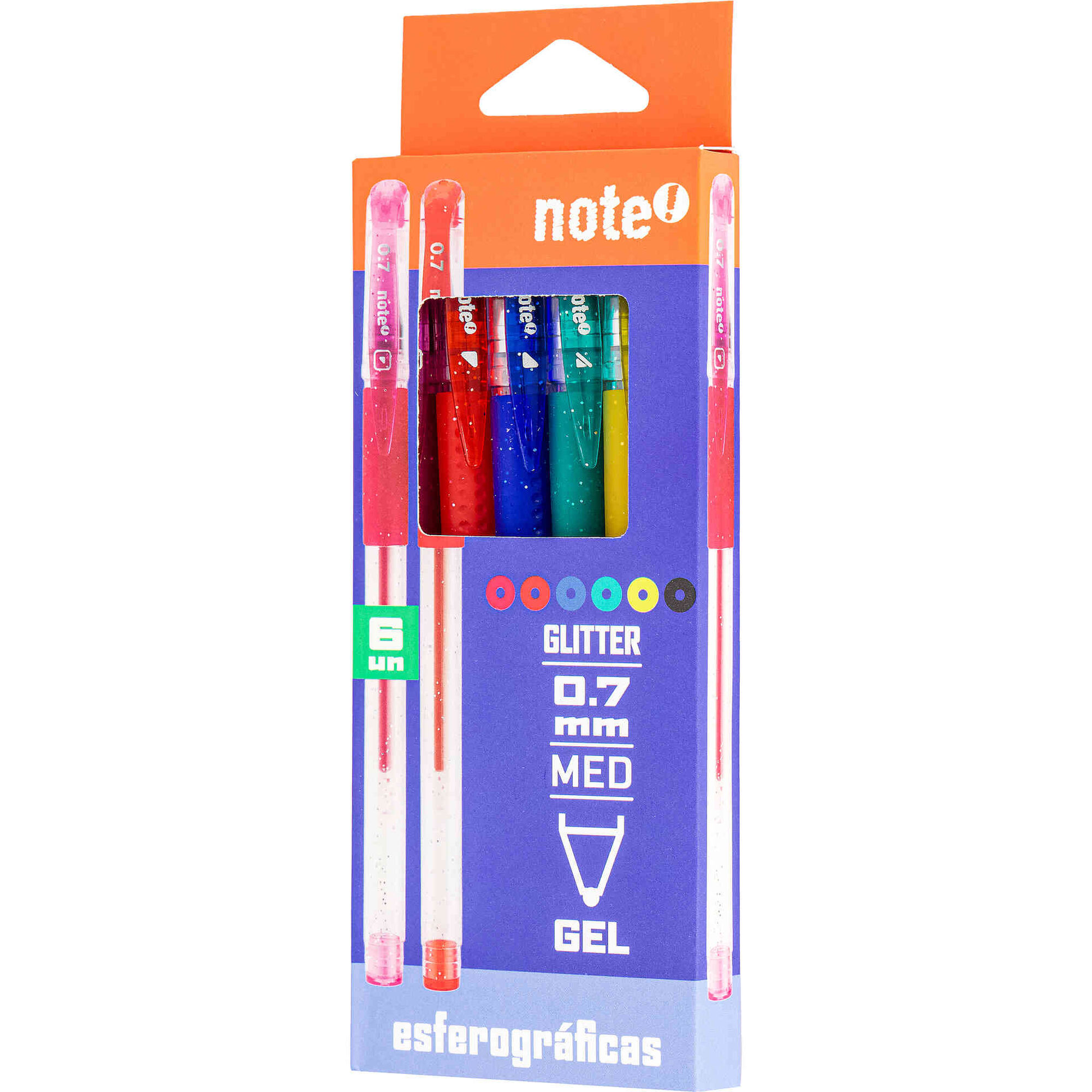 Conjunto 6 Canetas de Tinta Gel Glitter Note!