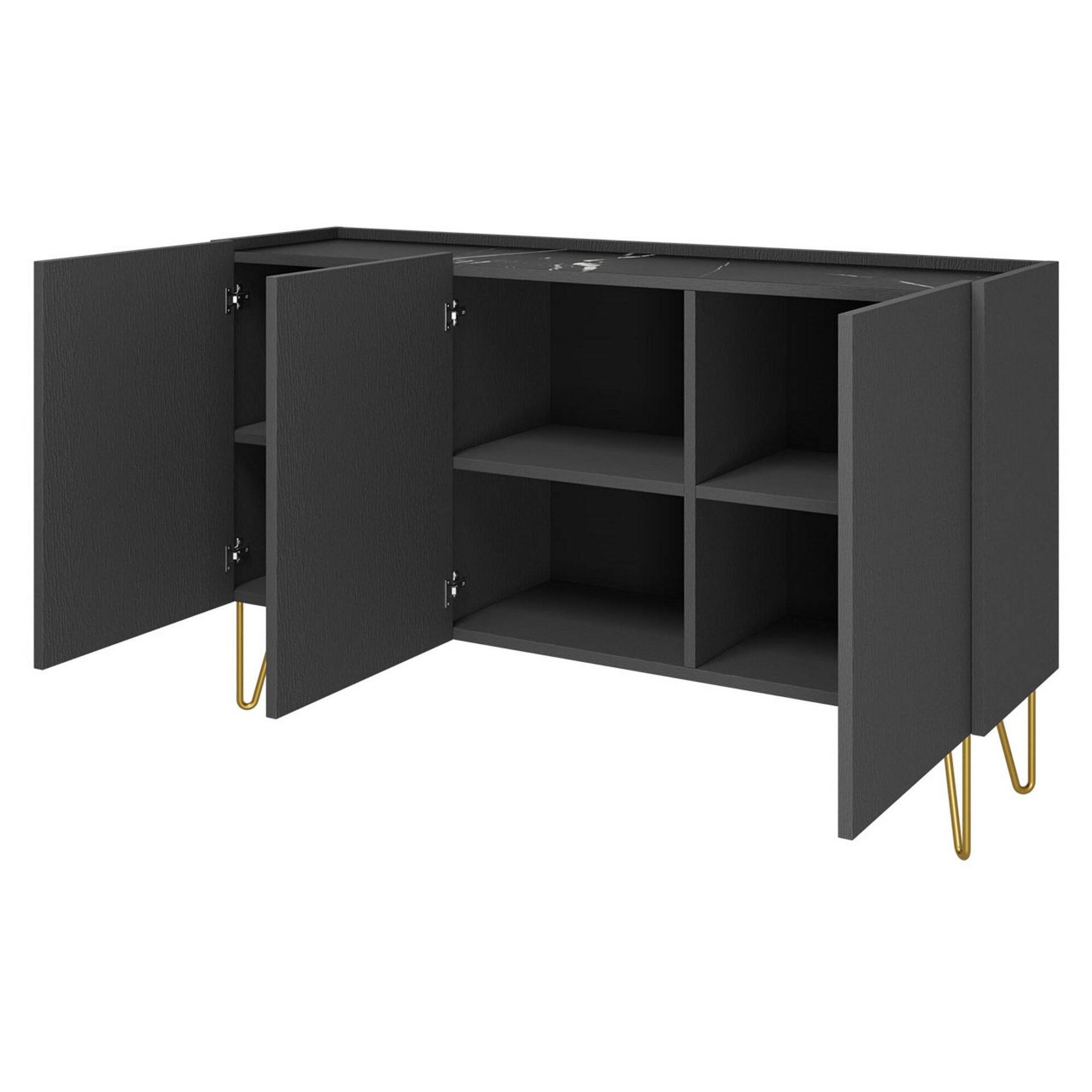 Aparador com Pés Dourados 144x37x83cm Marine