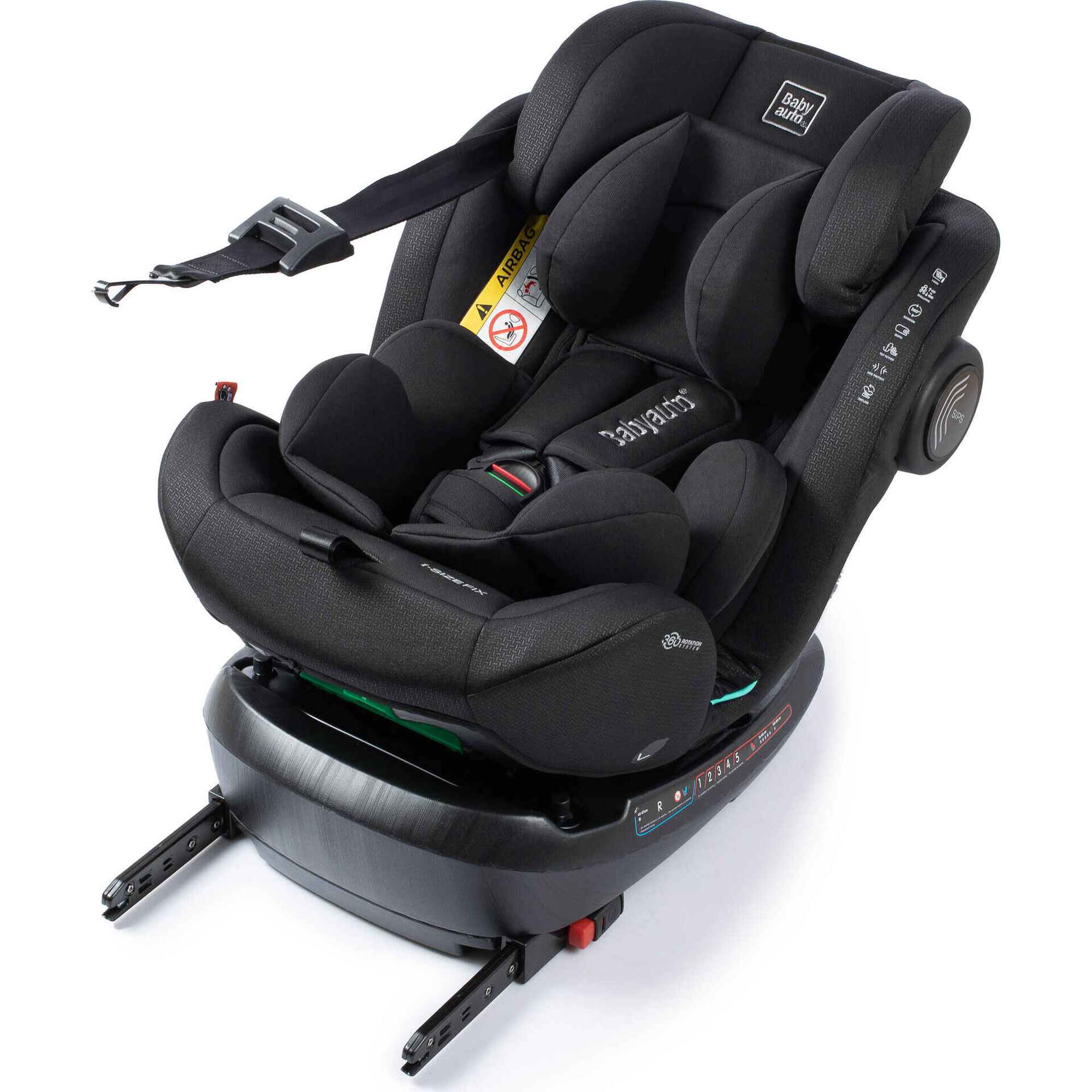 Cadeira Auto I-Size 40-150cm Isofix Rotativa Torna Fix Preto