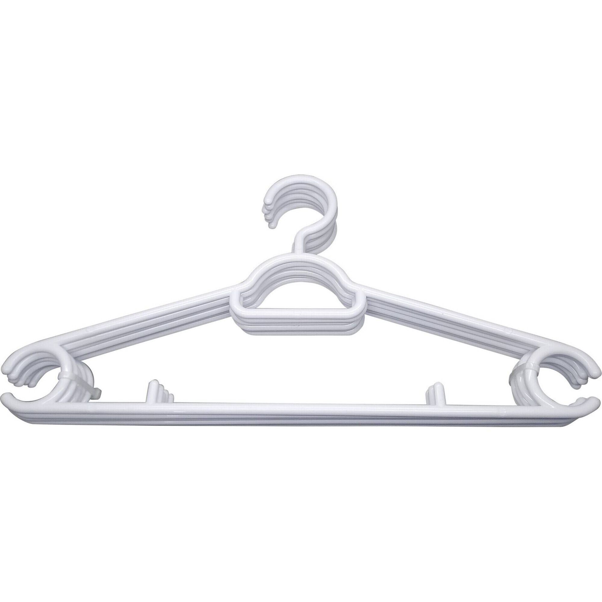 Conjunto de 6 Cabides Pl&aacute;stico Branco Kasa