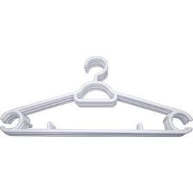 Conjunto de 6 Cabides Pl&aacute;stico Branco Kasa