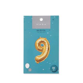 Balão Foil Nº9 83cm Dourado