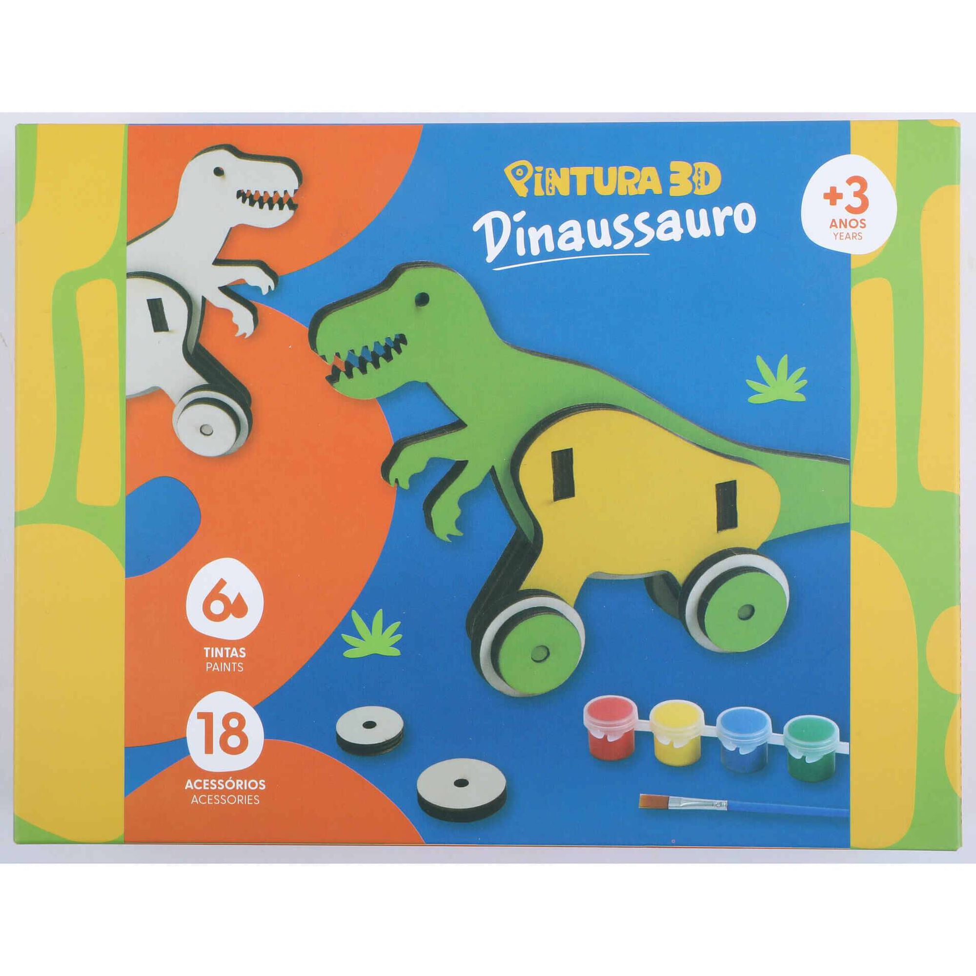 Kit de  Puzzle 3D Dinossauro (v&aacute;rios modelos) Pintura