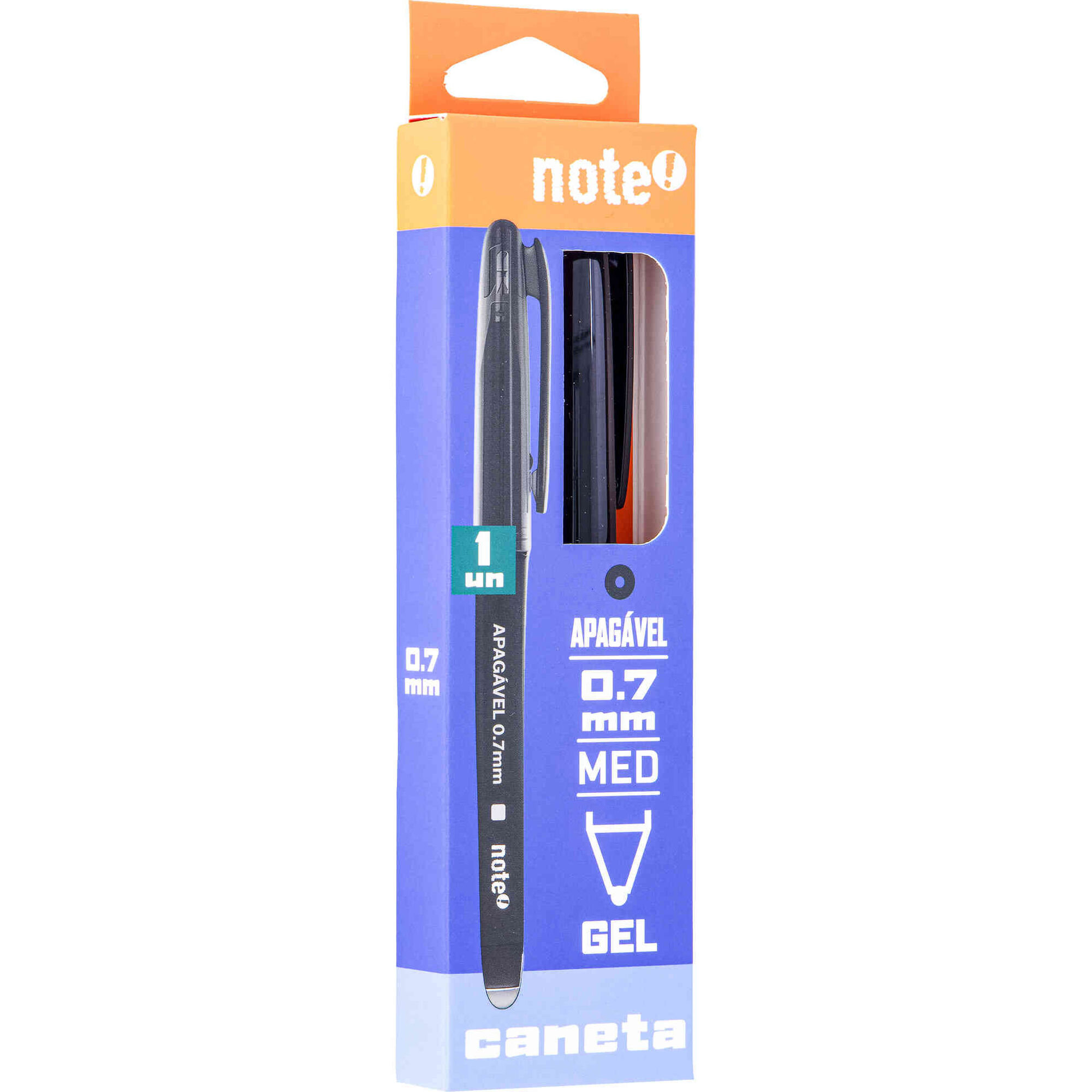 Caneta de Tinta Gel Apag&aacute;vel e Recarga Preta Note!