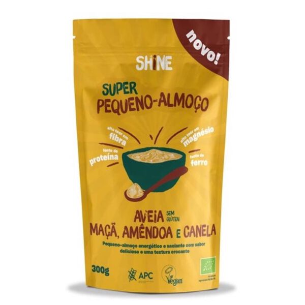 Super Pequeno Almoço Aveia, Maçã, Amêndoa e Canela sem Glúten Shine