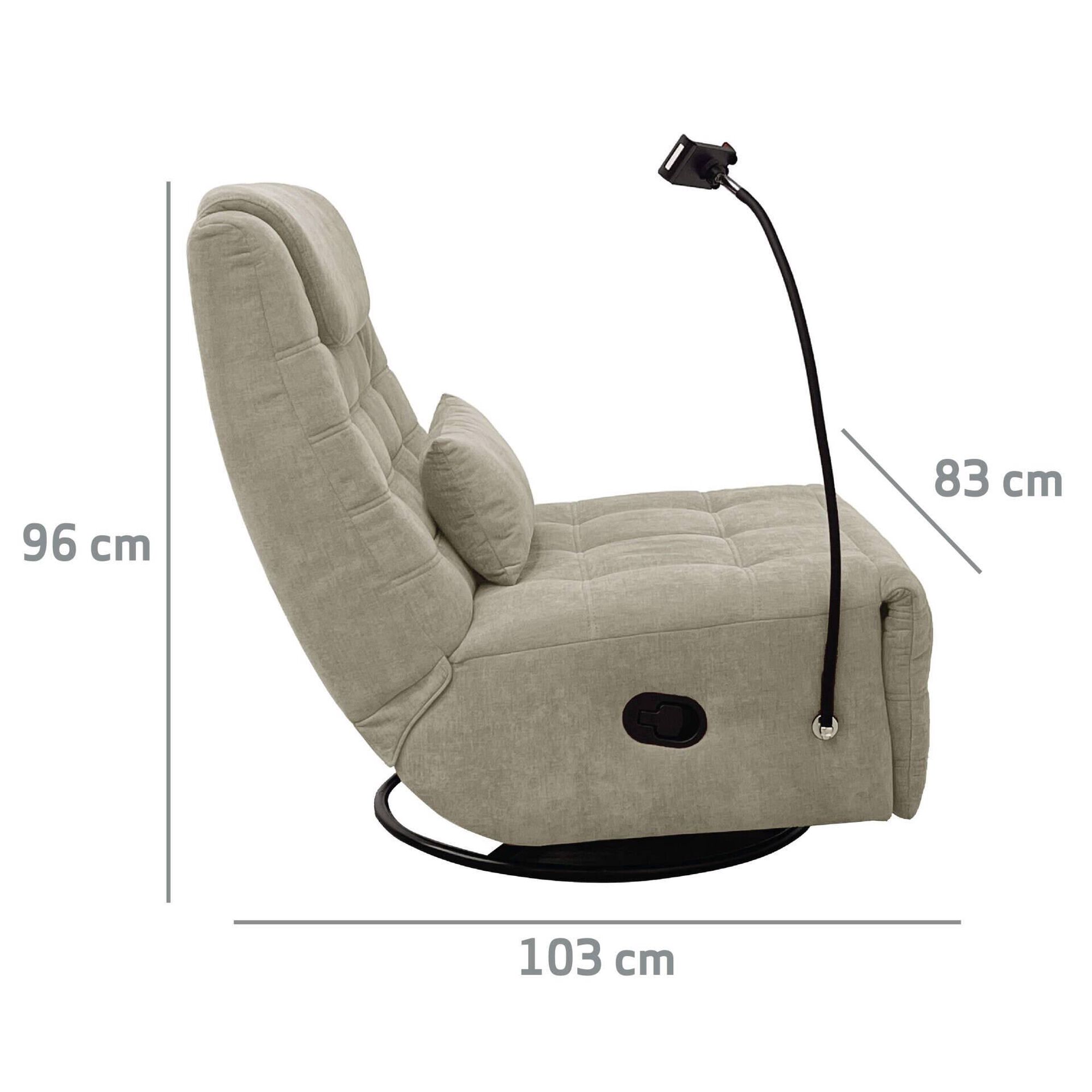 Sof&aacute; Reclin&aacute;vel Taupe Kasa