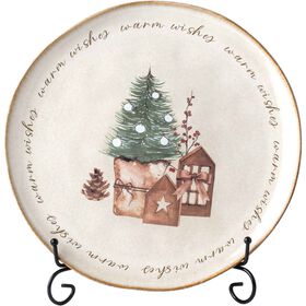 Prato Raso 26,3cm Bege com &Aacute;rvore Kasa