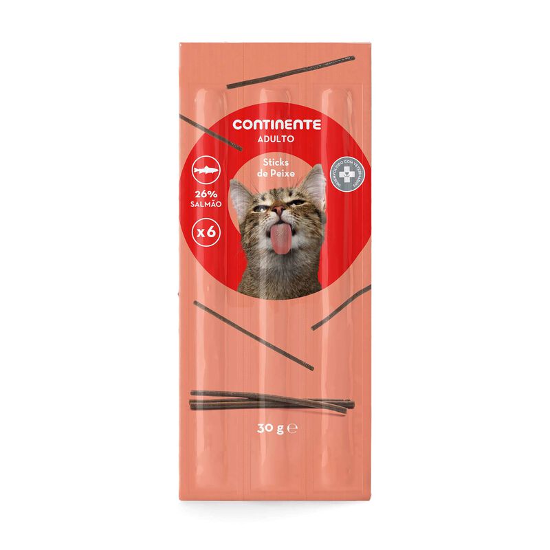Snack para Gato Adulto Sticks Salmão Continente