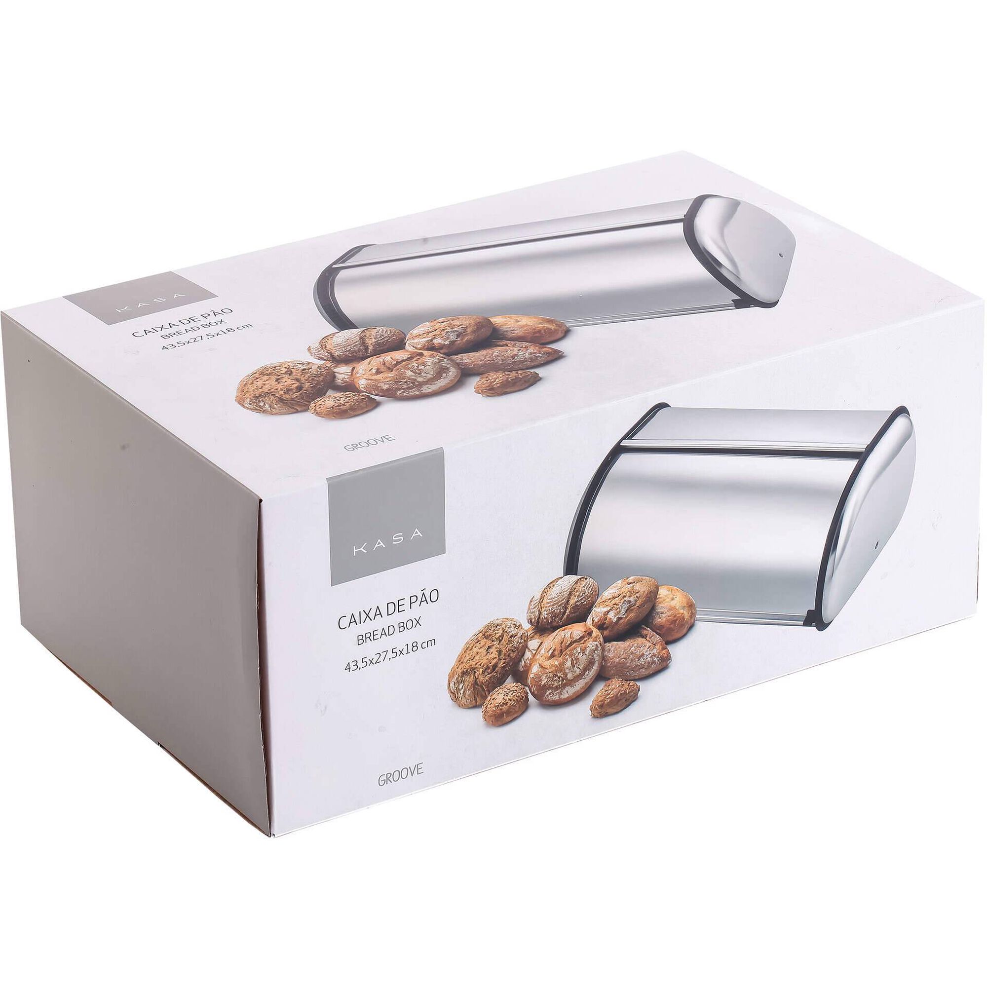 Caixa de P&atilde;o A&ccedil;o Inoxid&aacute;vel Groove Kasa