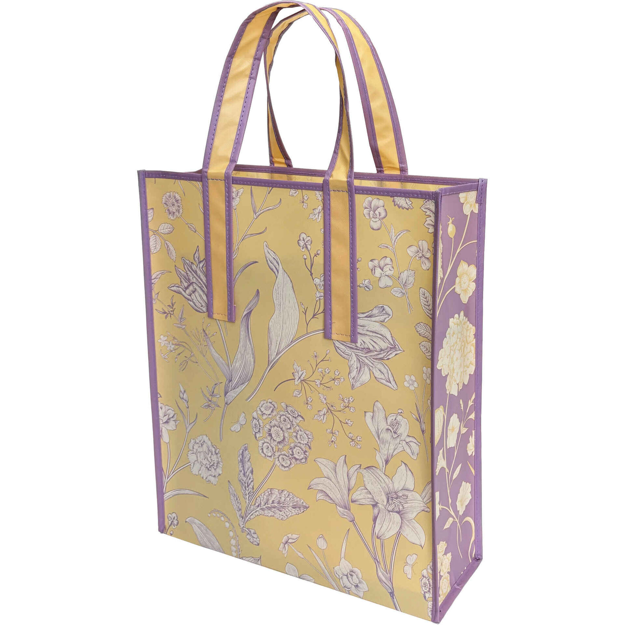 Saco Dupla Face Flores Amarelo e Rosa