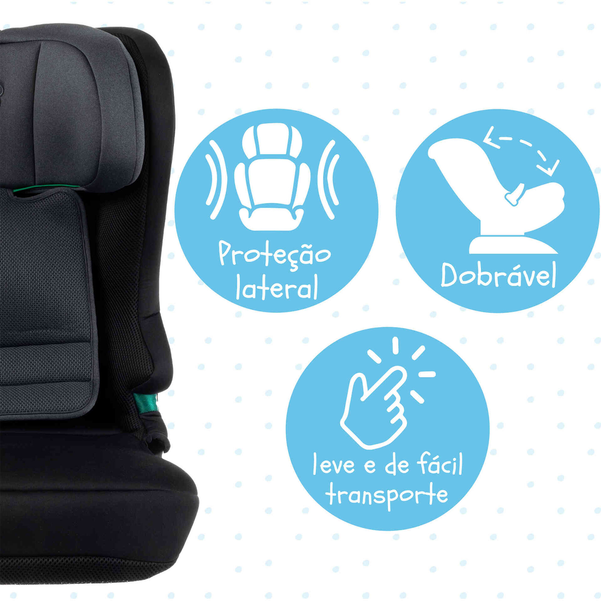 Cadeira Auto I-Size 100-150cm Isofix Preta Force
