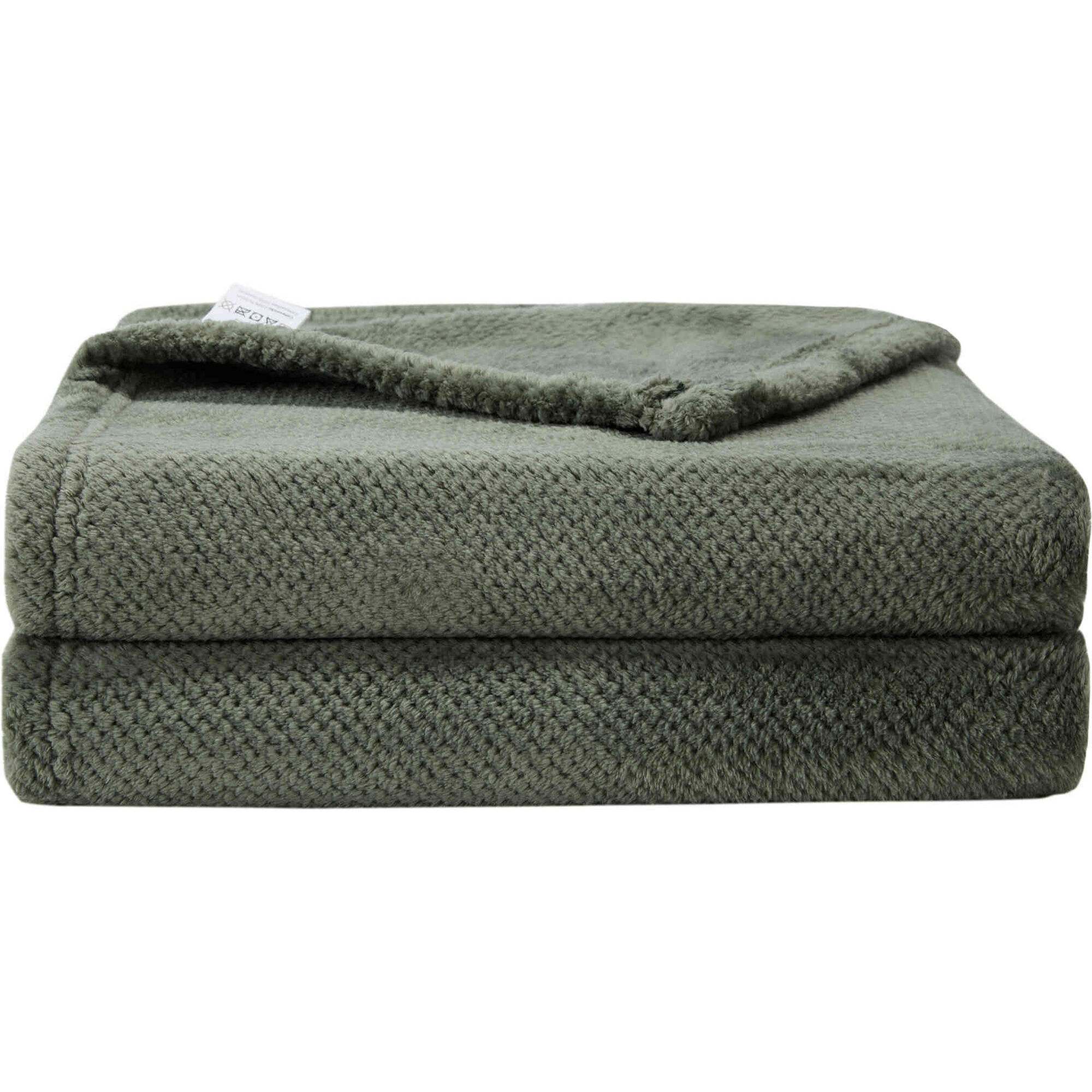 Manta Flanela Jacquard 160x130cm Verde Kasa