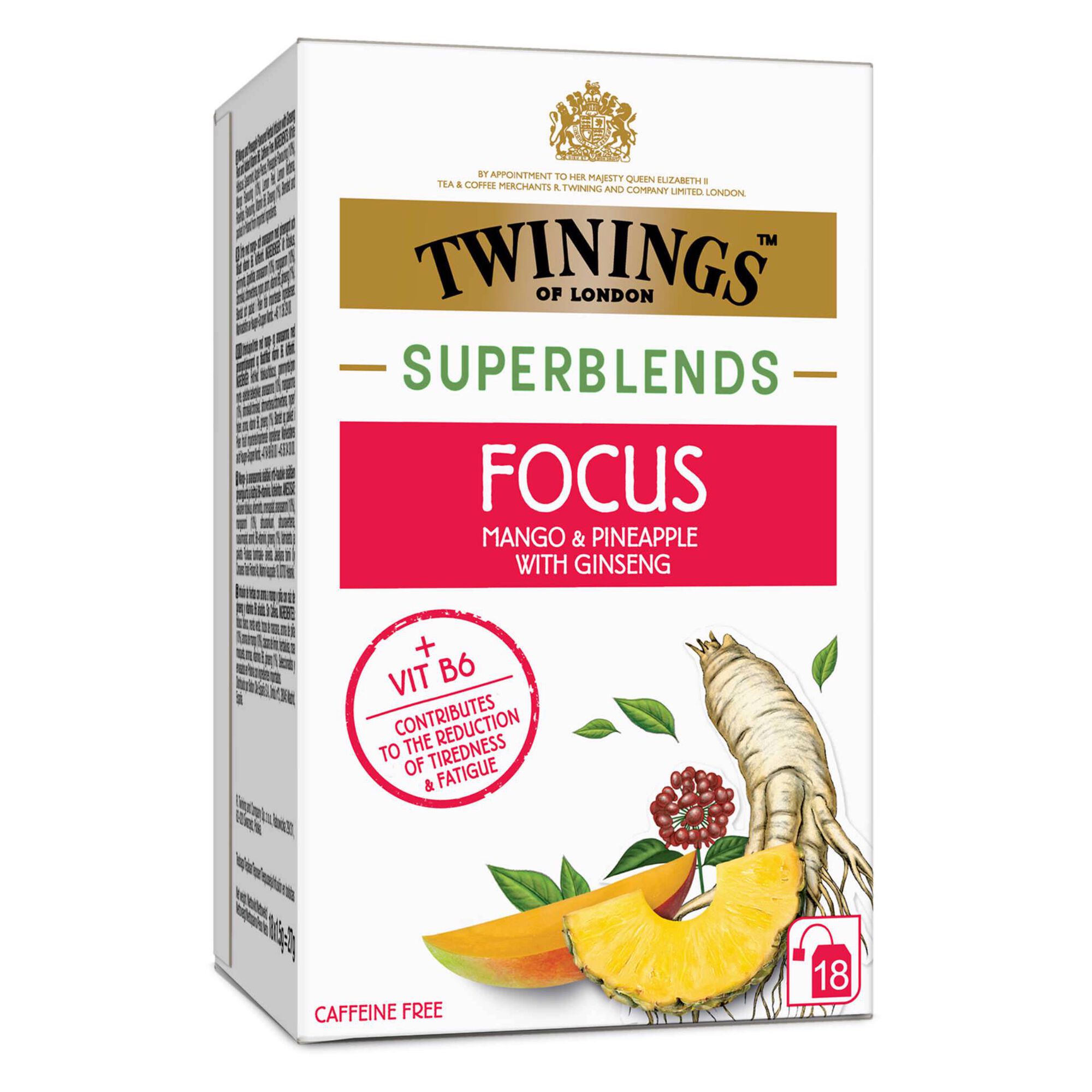 Infusão Foco de Manga, Abacaxi e raíz de Ginseng Saquetas