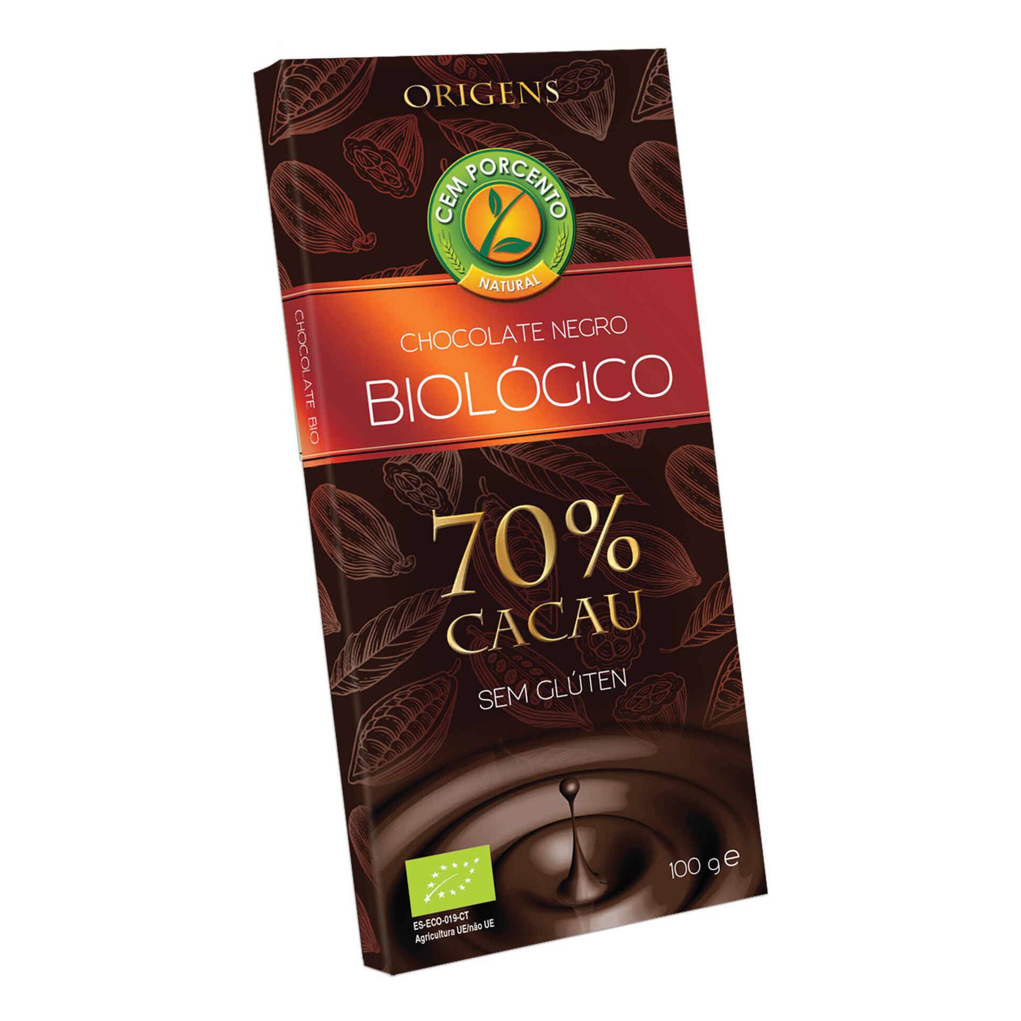 Tablete de Chocolate Negro 70% Cacau sem Glúten