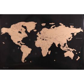 Poster Mapa Mundo 60x40cm Preto Kasa