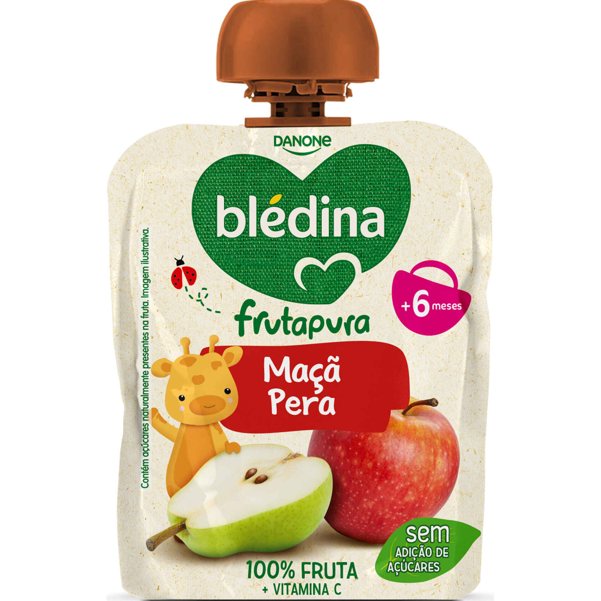 Saqueta de Fruta Maçã e Pera Frutapura +6M Saqueta de Fruta Maçã e Pera Frutapura +6M