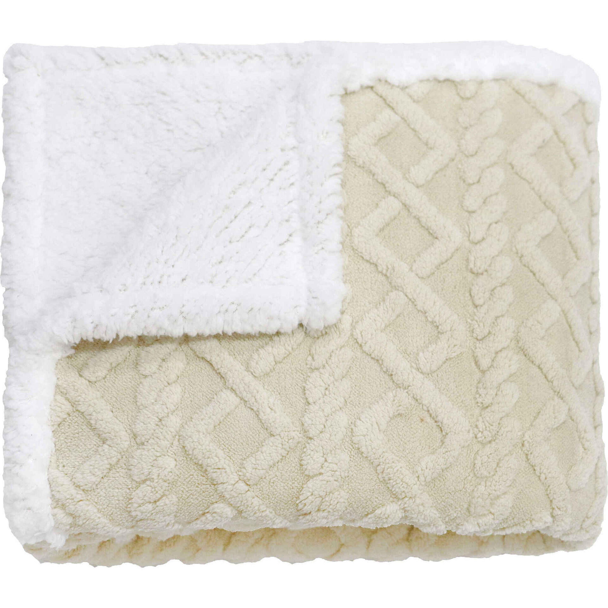 Manta Jacquard Borreguito 130x160cm Bege Kasa