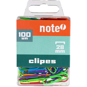 Conjunto 100 Clipes 28mm Coloridos Note!