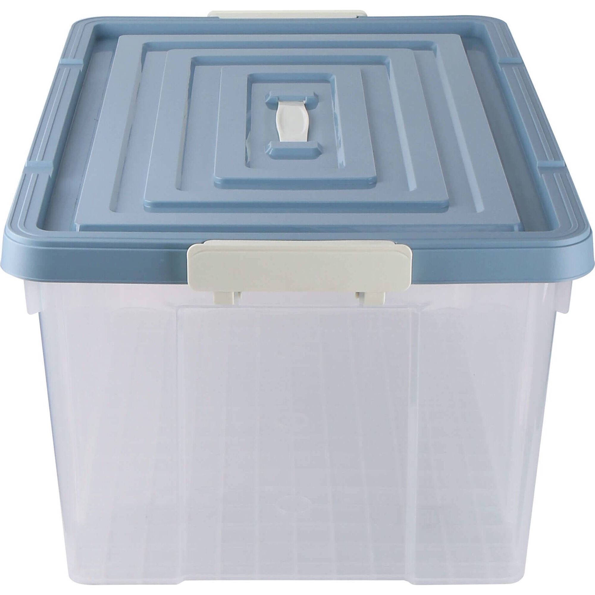 Caixa Arruma&ccedil;&atilde;o 62x43x30cm com Tampa Azul Kasa