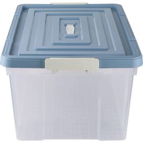 Caixa Arruma&ccedil;&atilde;o 62x43x30cm com Tampa Azul Kasa