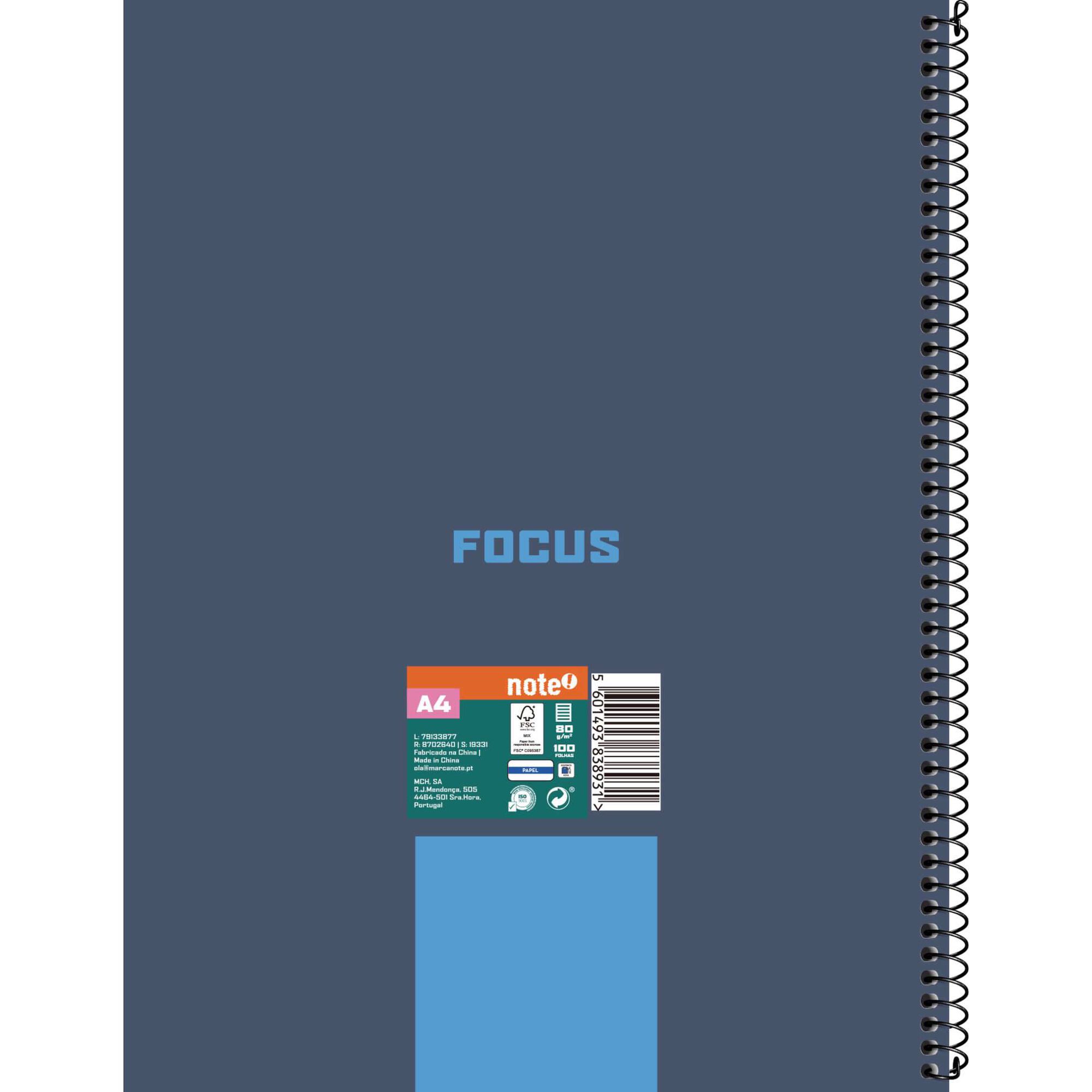 Caderno A4 100 Folhas Pautado (v&aacute;rias cores) Note!